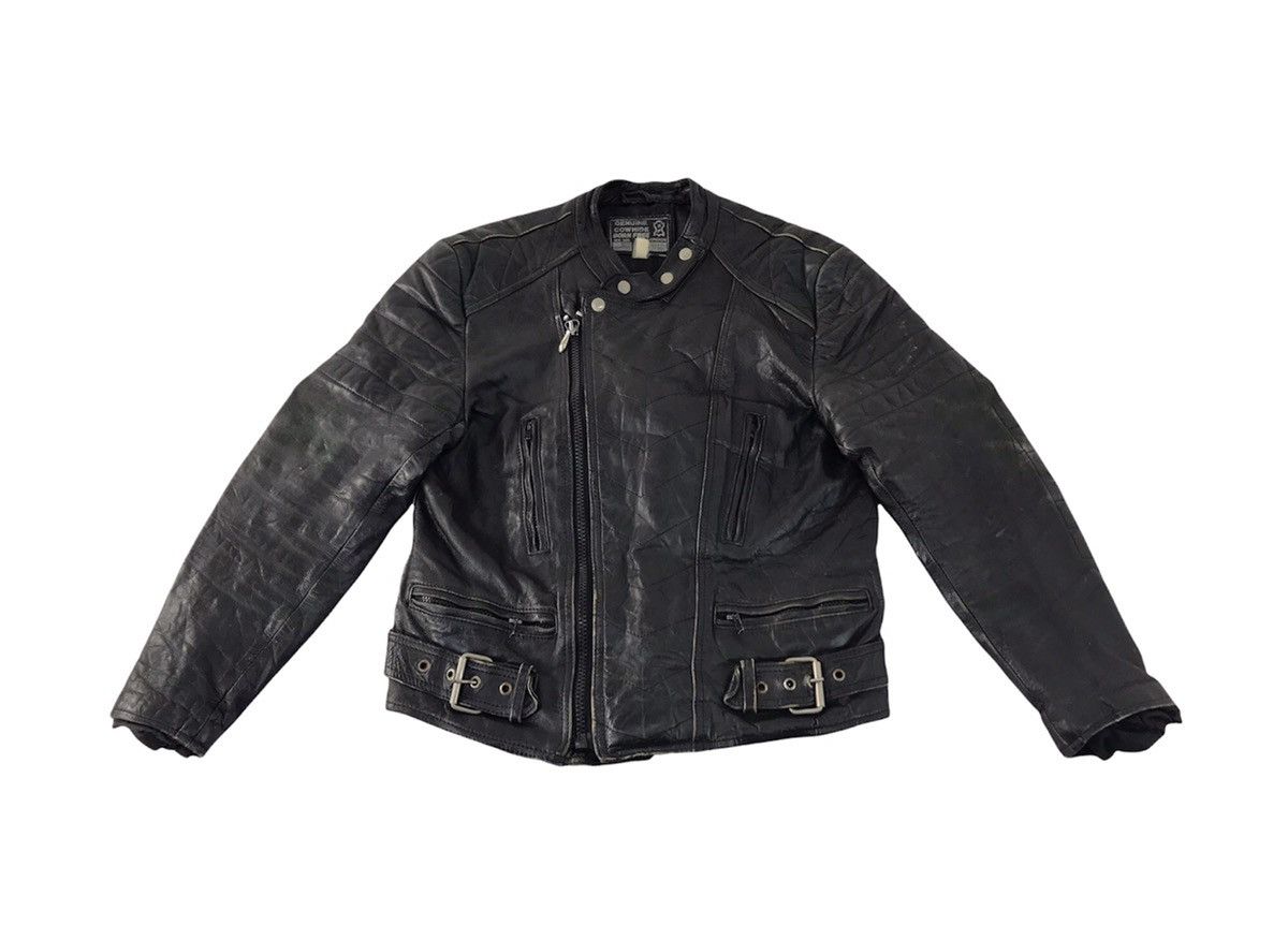 Vintage Born Free New York London Suede Cow Hide Bikers Punk Jacket Size US S / EU 44-46 / 1 - 1 Thumbnail