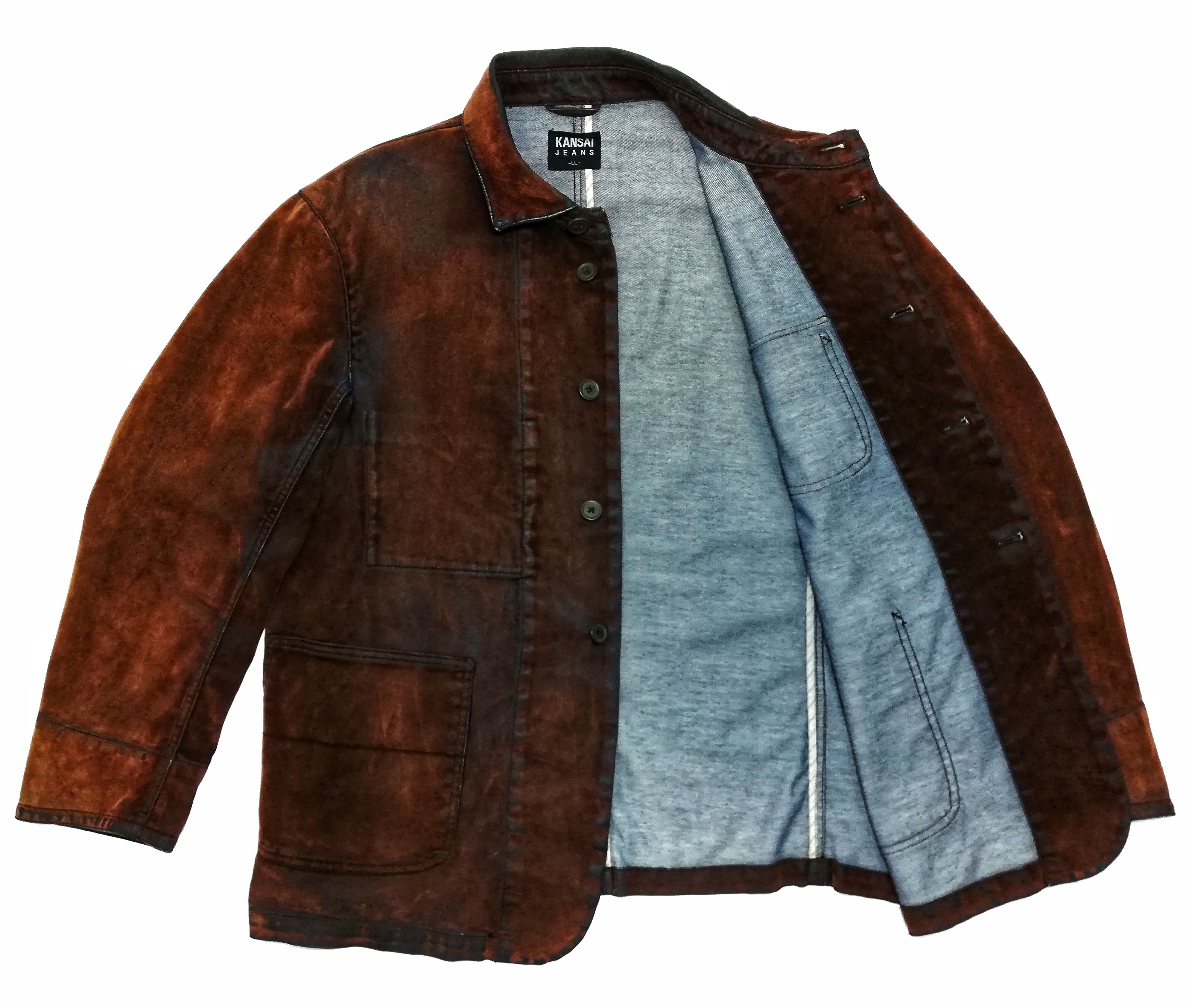 Kansai Yamamoto × Velvet 🔥DOPE!! Kansai Jeans Denim Velvet Worker Dark Brown Jacket Size US L / EU 52-54 / 3 - 1 Thumbnail