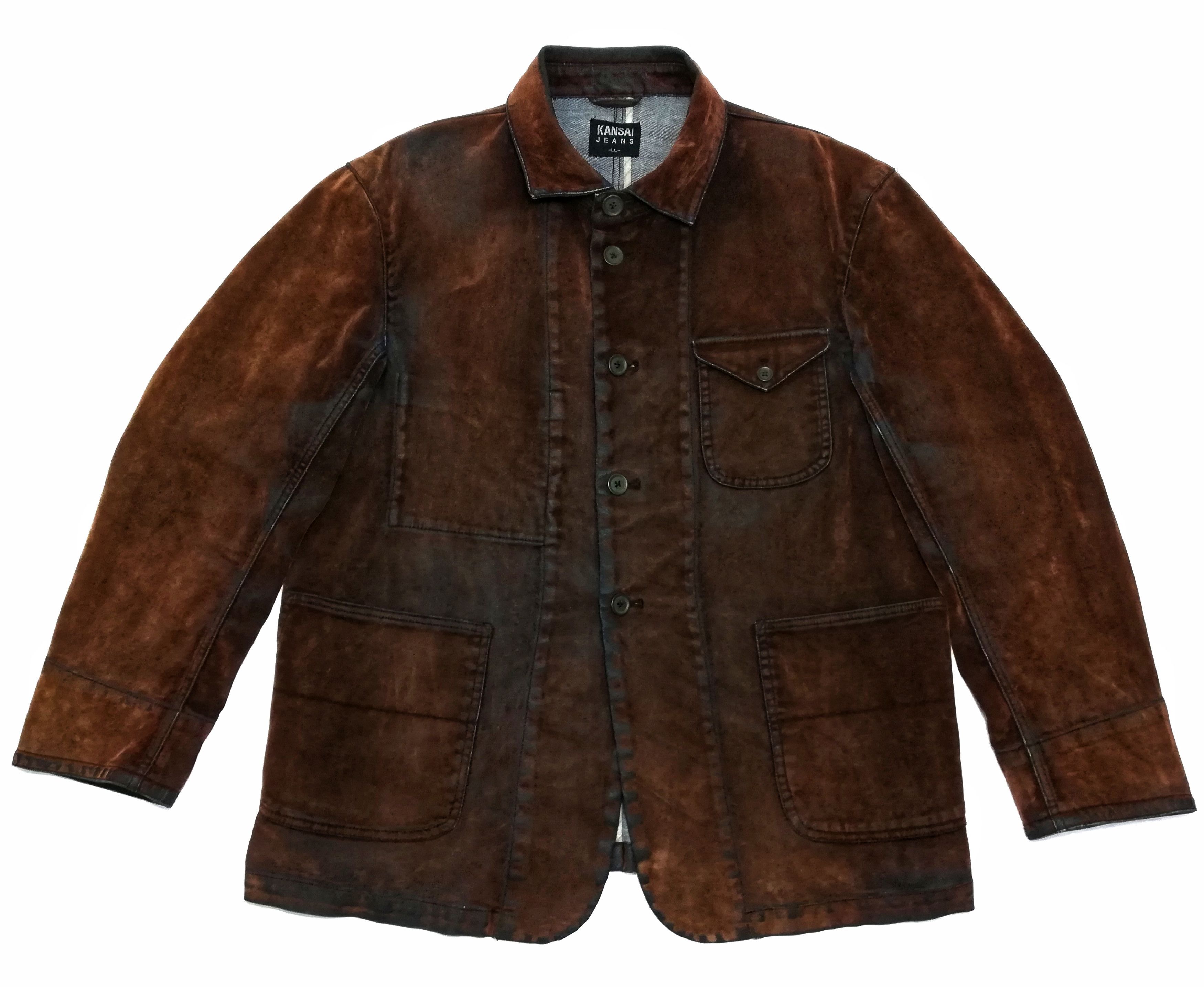 Kansai Yamamoto × Velvet 🔥DOPE!! Kansai Jeans Denim Velvet Worker Dark Brown Jacket Size US L / EU 52-54 / 3 - 3 Thumbnail
