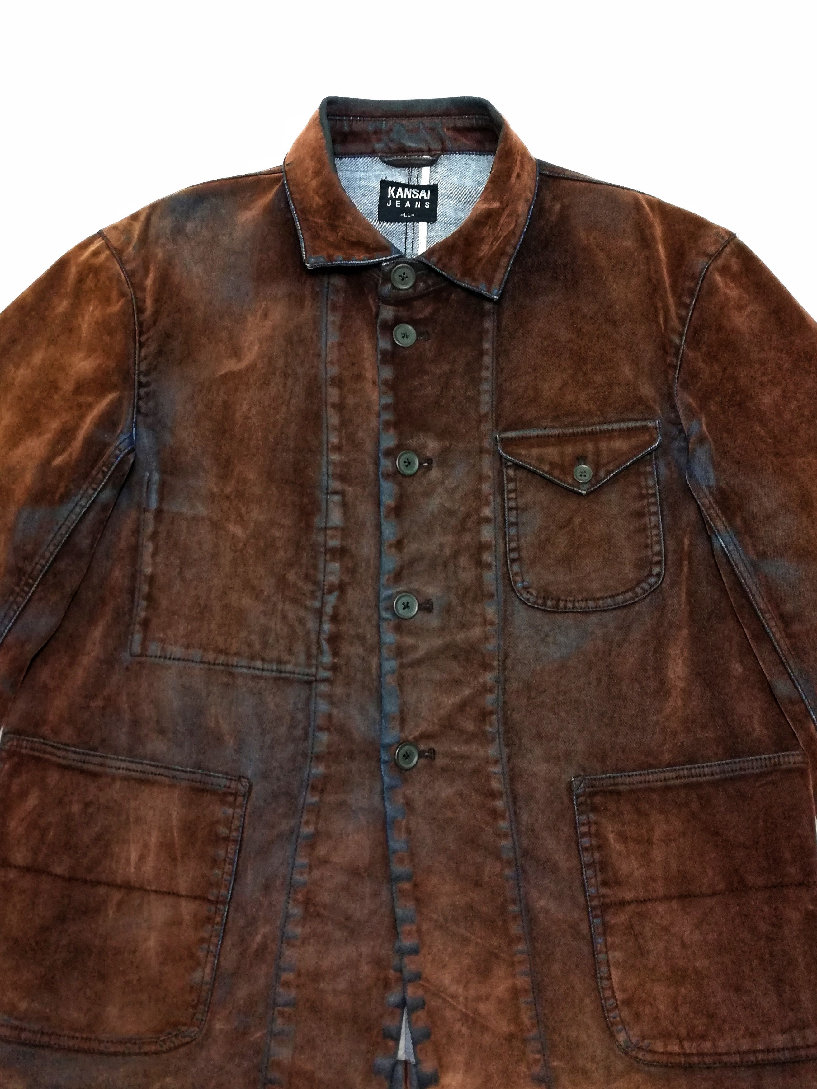 Kansai Yamamoto × Velvet 🔥DOPE!! Kansai Jeans Denim Velvet Worker Dark Brown Jacket Size US L / EU 52-54 / 3 - 7 Thumbnail