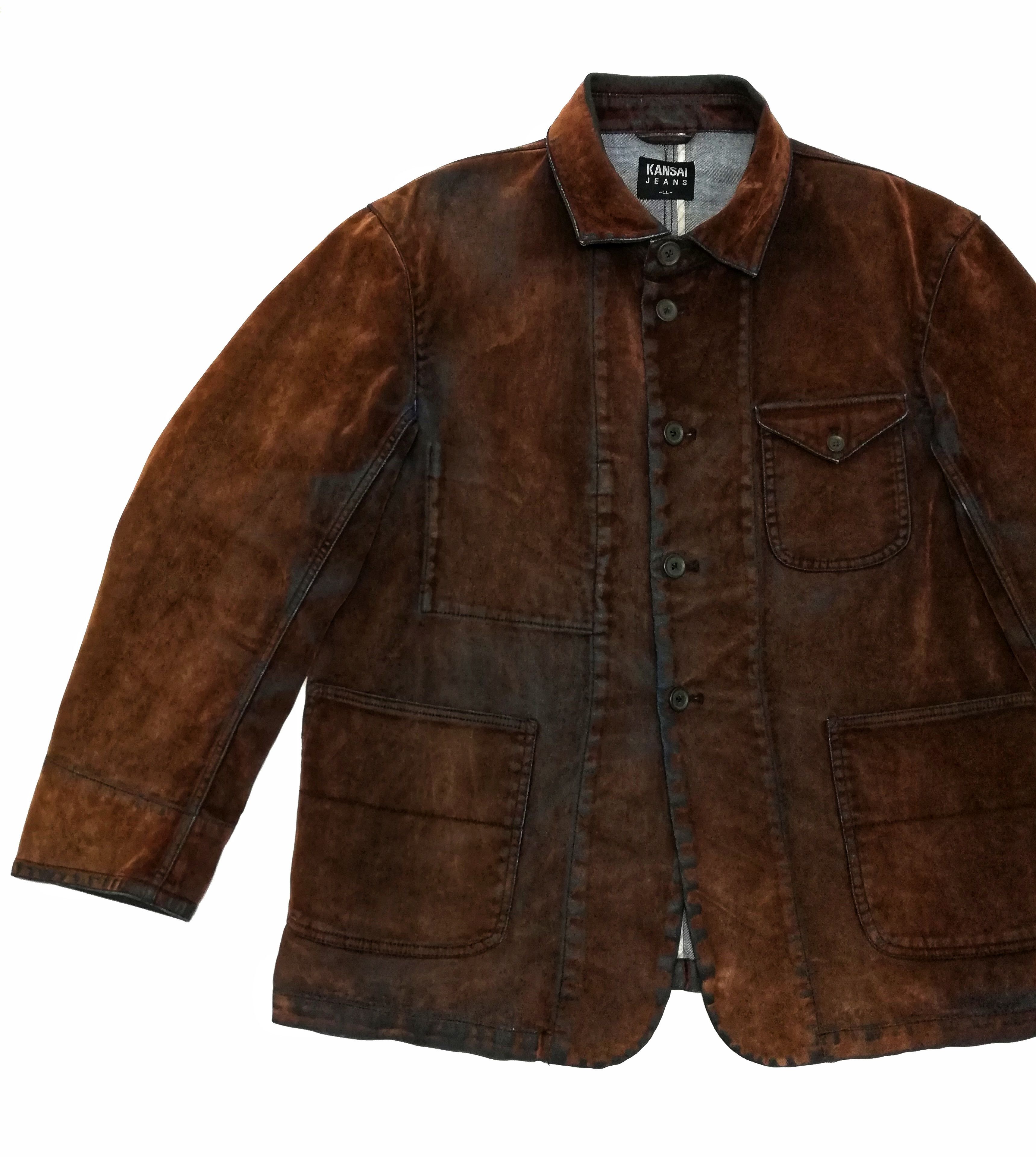 Kansai Yamamoto × Velvet 🔥DOPE!! Kansai Jeans Denim Velvet Worker Dark Brown Jacket Size US L / EU 52-54 / 3 - 5 Thumbnail
