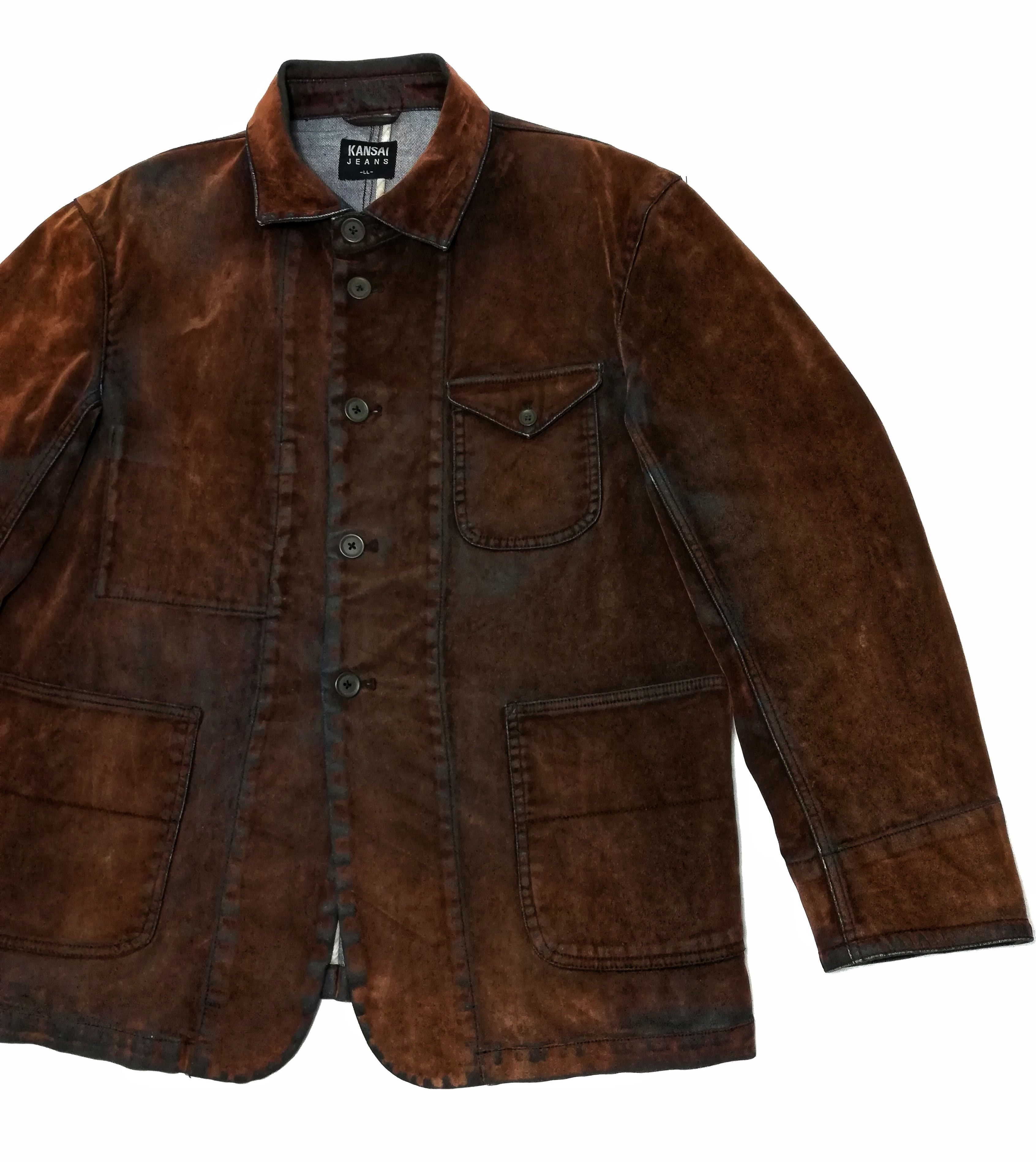 Kansai Yamamoto × Velvet 🔥DOPE!! Kansai Jeans Denim Velvet Worker Dark Brown Jacket Size US L / EU 52-54 / 3 - 6 Thumbnail