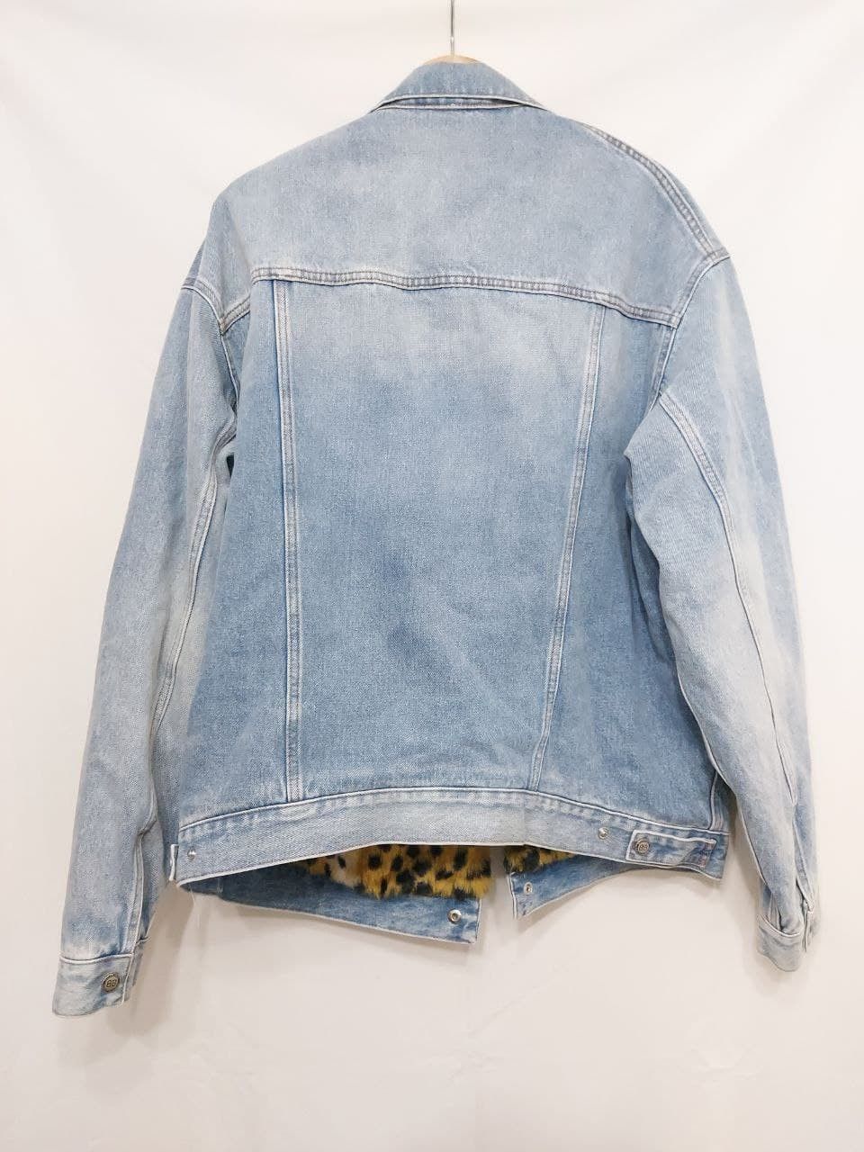 Balenciaga *New* FW18 AW18 Oversized Leopard Denim Fur Jacket Size US S / EU 44-46 / 1 - 2 Thumbnail