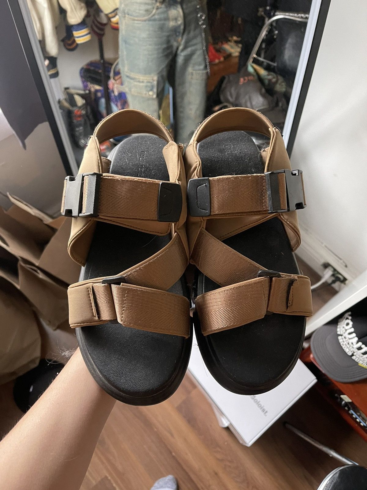Number (N)ine Number (N)ine Cargo Strap Brown/Black Sandals Size US 8 / EU 41 - 7 Thumbnail