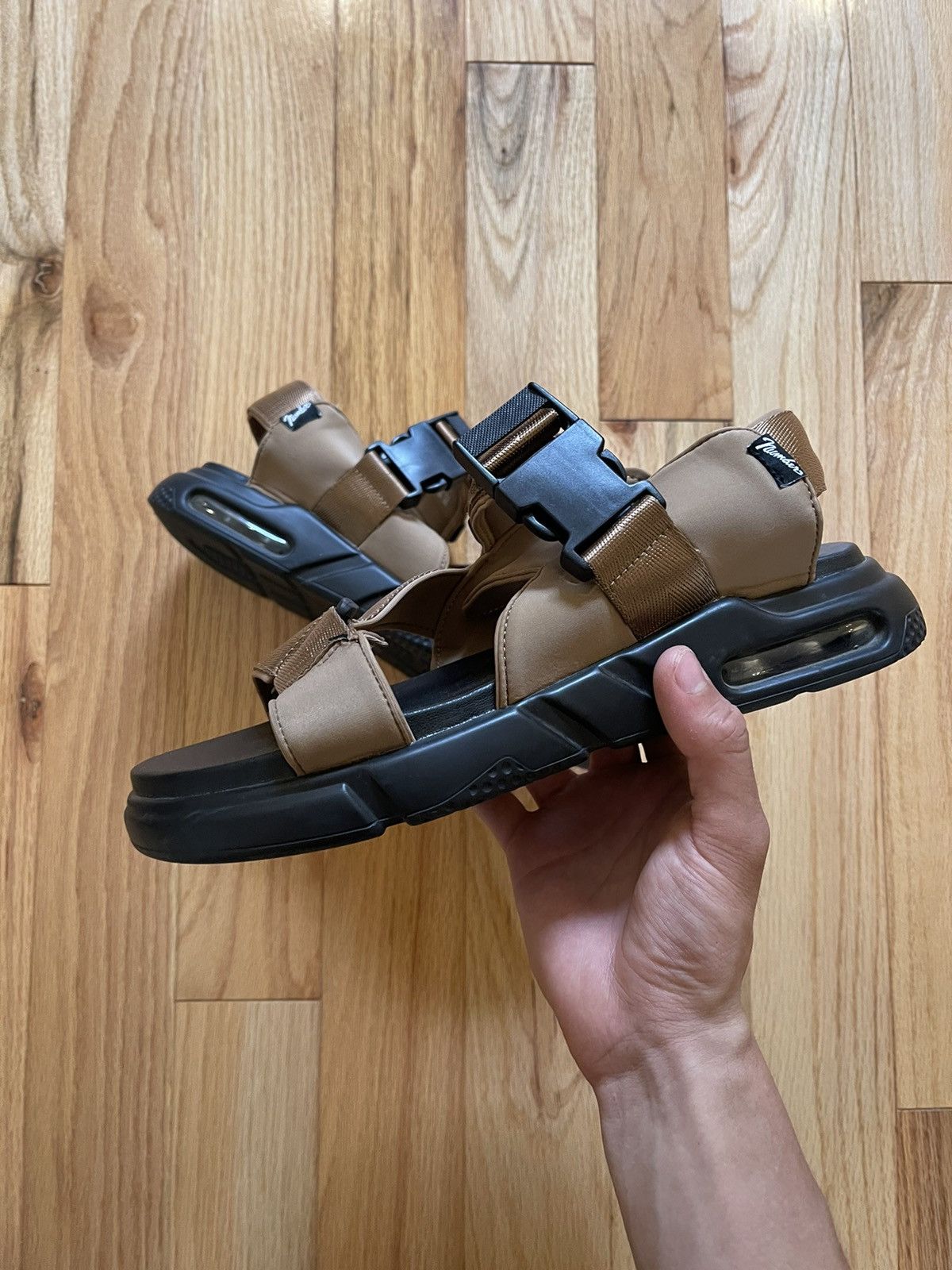 image of Number N Ine Number (N)Ine Cargo Strap Brown/black Sandals in Black/Brown, Men's (Size 8)