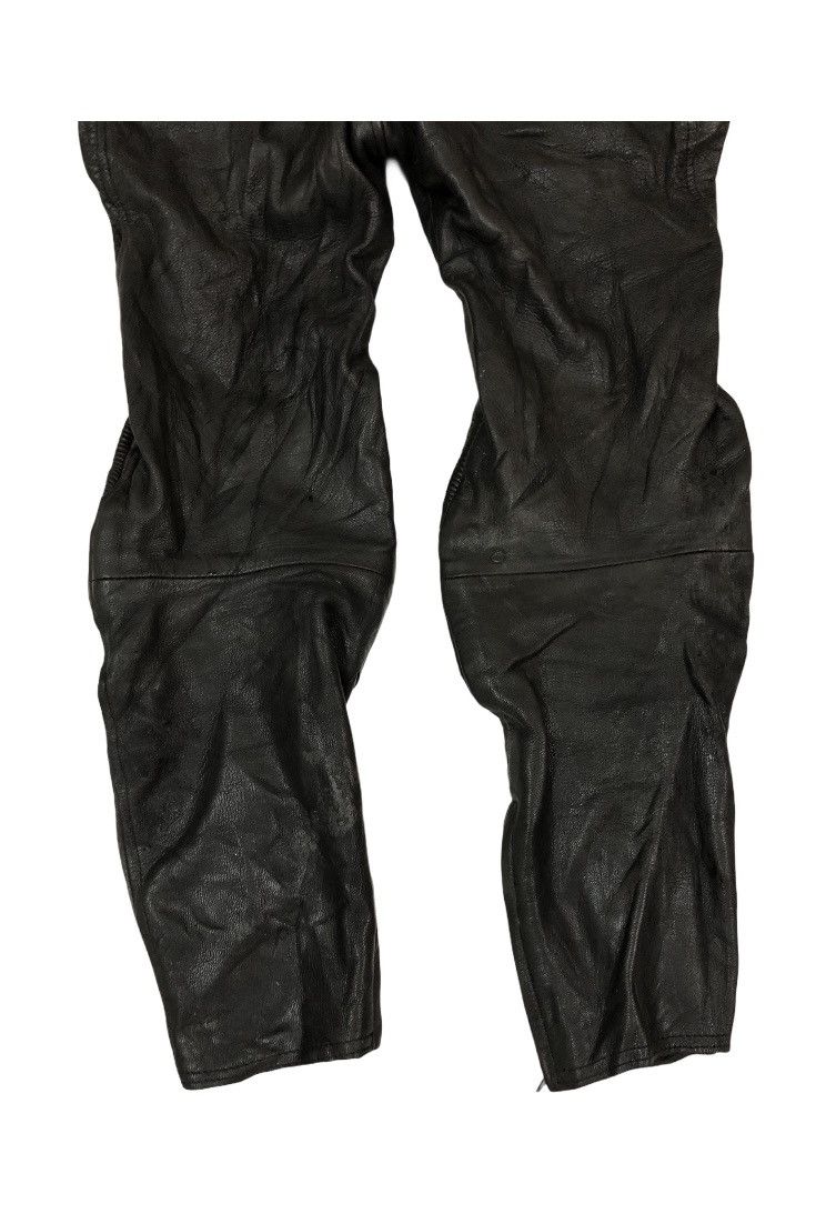 Leather Black Leather Biker Motorcycle Trousers Size US 28 / EU 44 - 8 Thumbnail