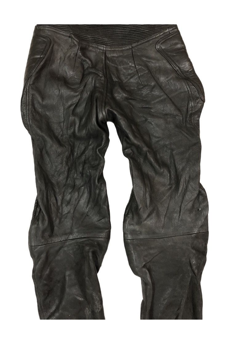 Leather Black Leather Biker Motorcycle Trousers Size US 28 / EU 44 - 7 Thumbnail