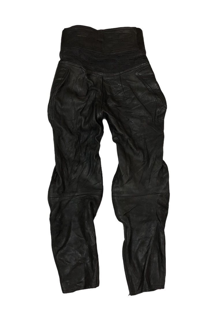 Leather Black Leather Biker Motorcycle Trousers Size US 28 / EU 44 - 2 Thumbnail