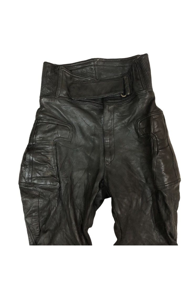 Leather Black Leather Biker Motorcycle Trousers Size US 28 / EU 44 - 3 Thumbnail