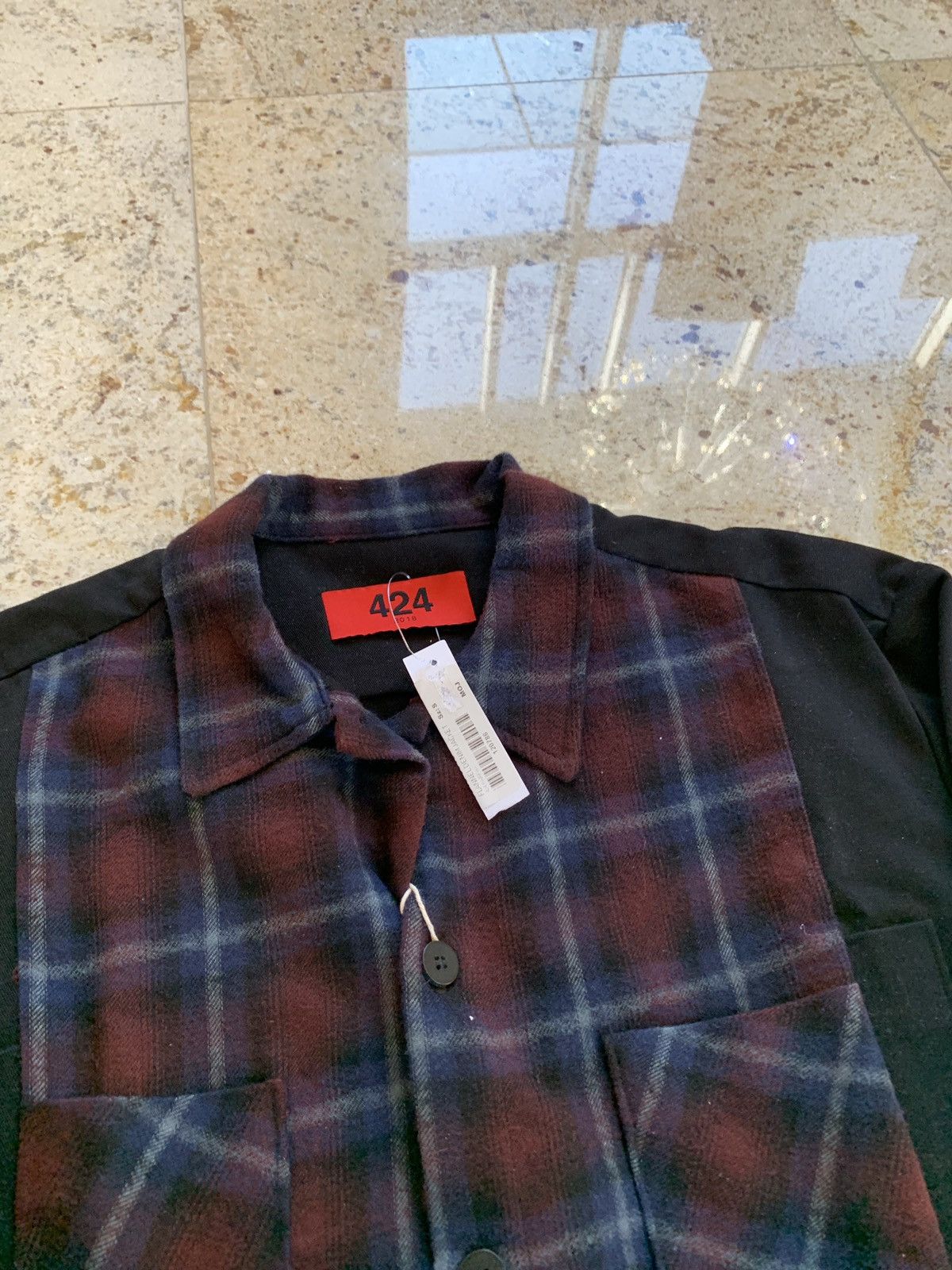 424 Zip Sleeve Flannel Denim Jacket Size US S / EU 44-46 / 1 - 7 Thumbnail