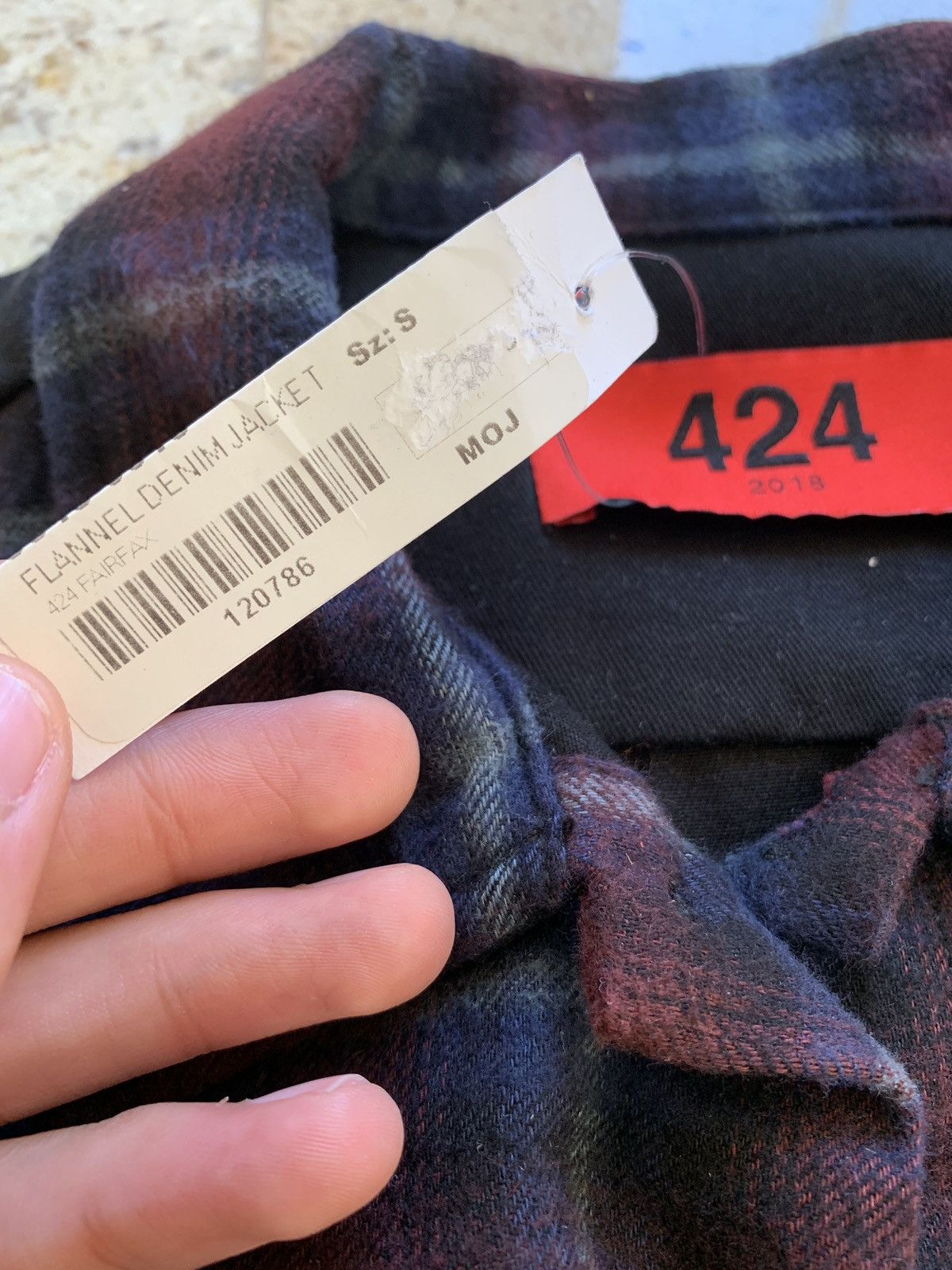 424 Zip Sleeve Flannel Denim Jacket Size US S / EU 44-46 / 1 - 12 Thumbnail