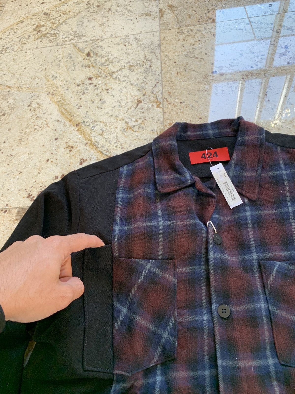 424 Zip Sleeve Flannel Denim Jacket Size US S / EU 44-46 / 1 - 6 Thumbnail
