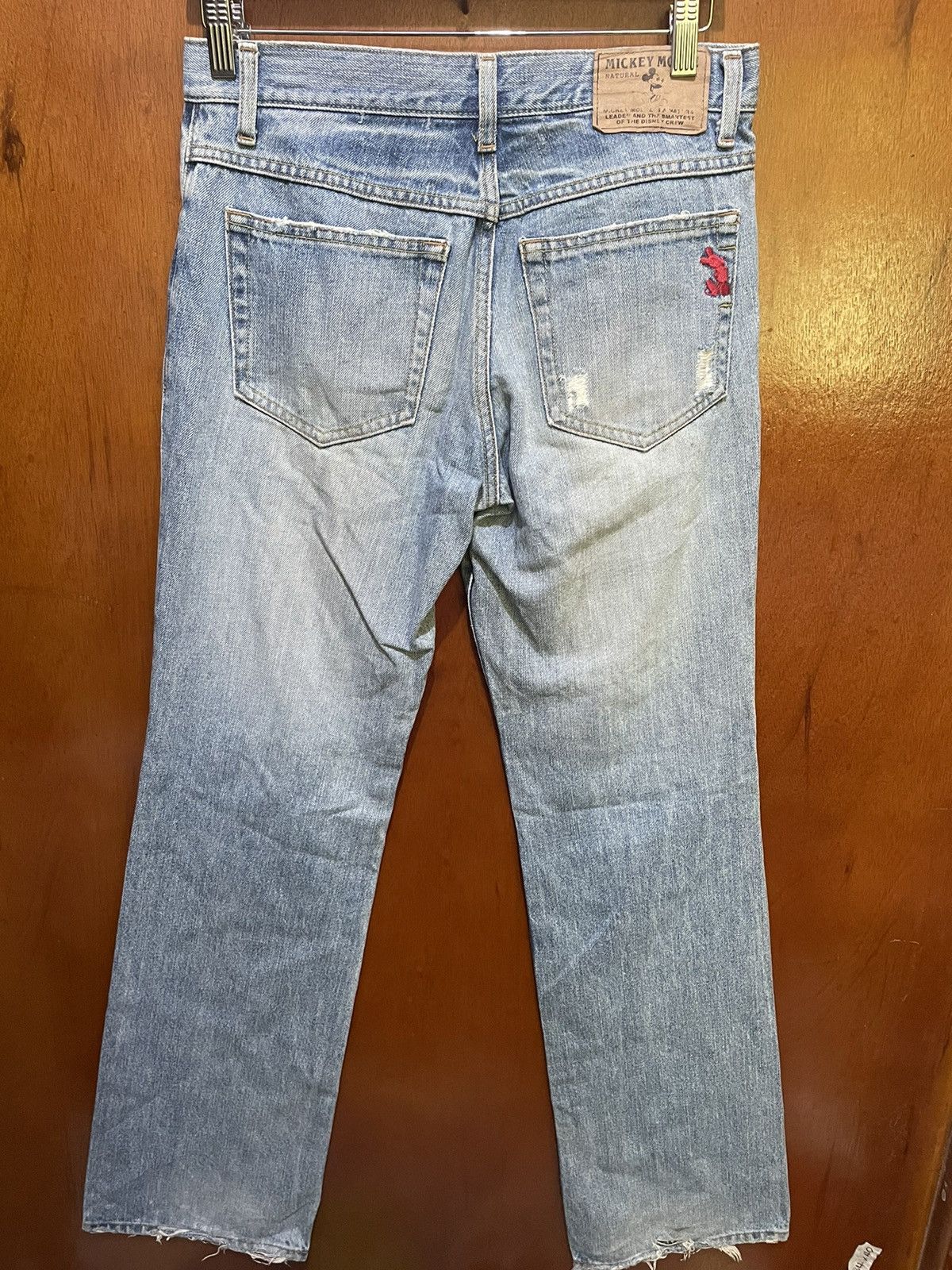 Rare Mickey Mouse Distressed Jeans Patchworks Flaire Cut