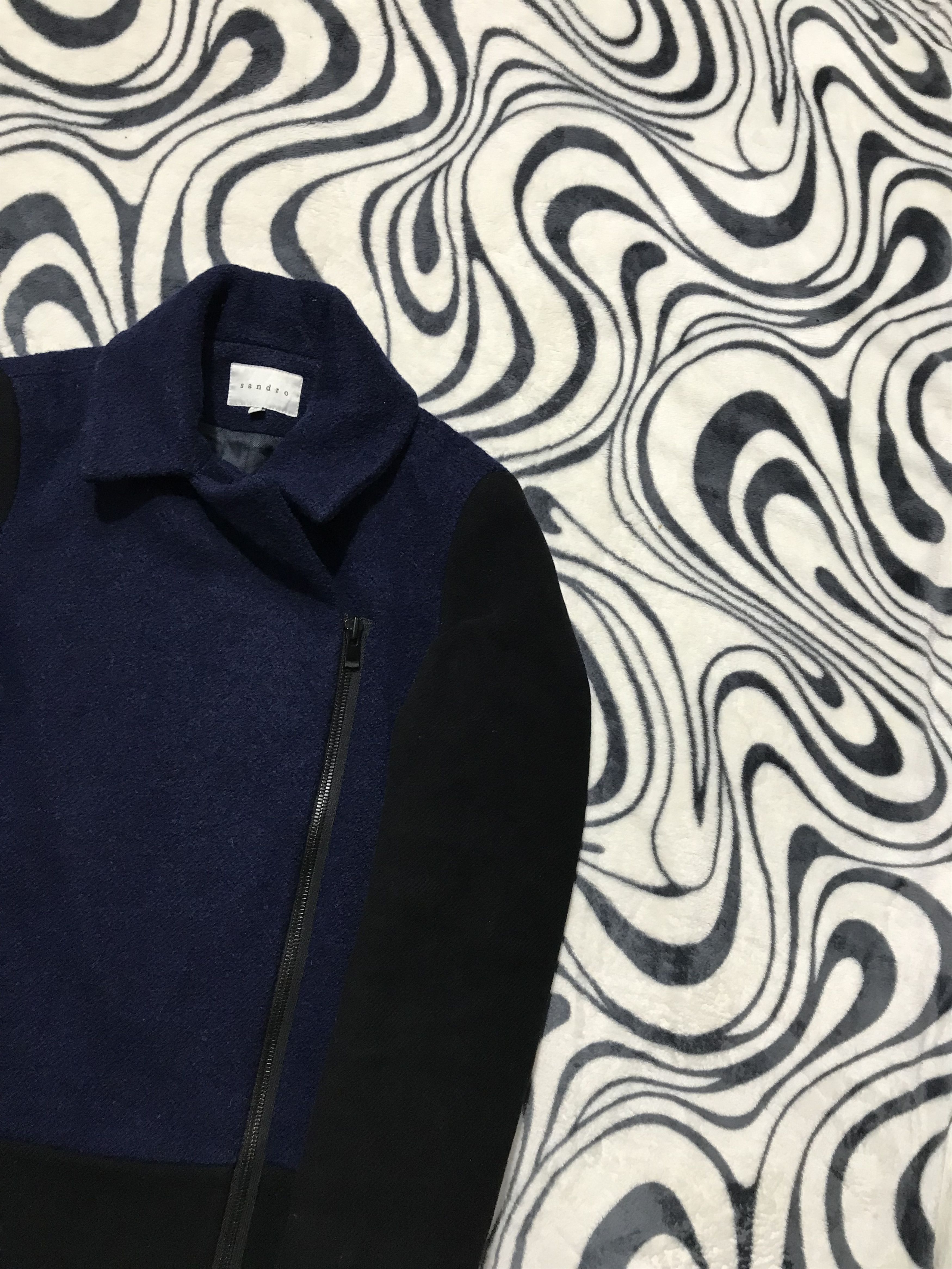 Sandro Sandro Paris Dark Navy Wool Coat Jacket Size M / US 6-8 / IT 42-44 - 2 Thumbnail