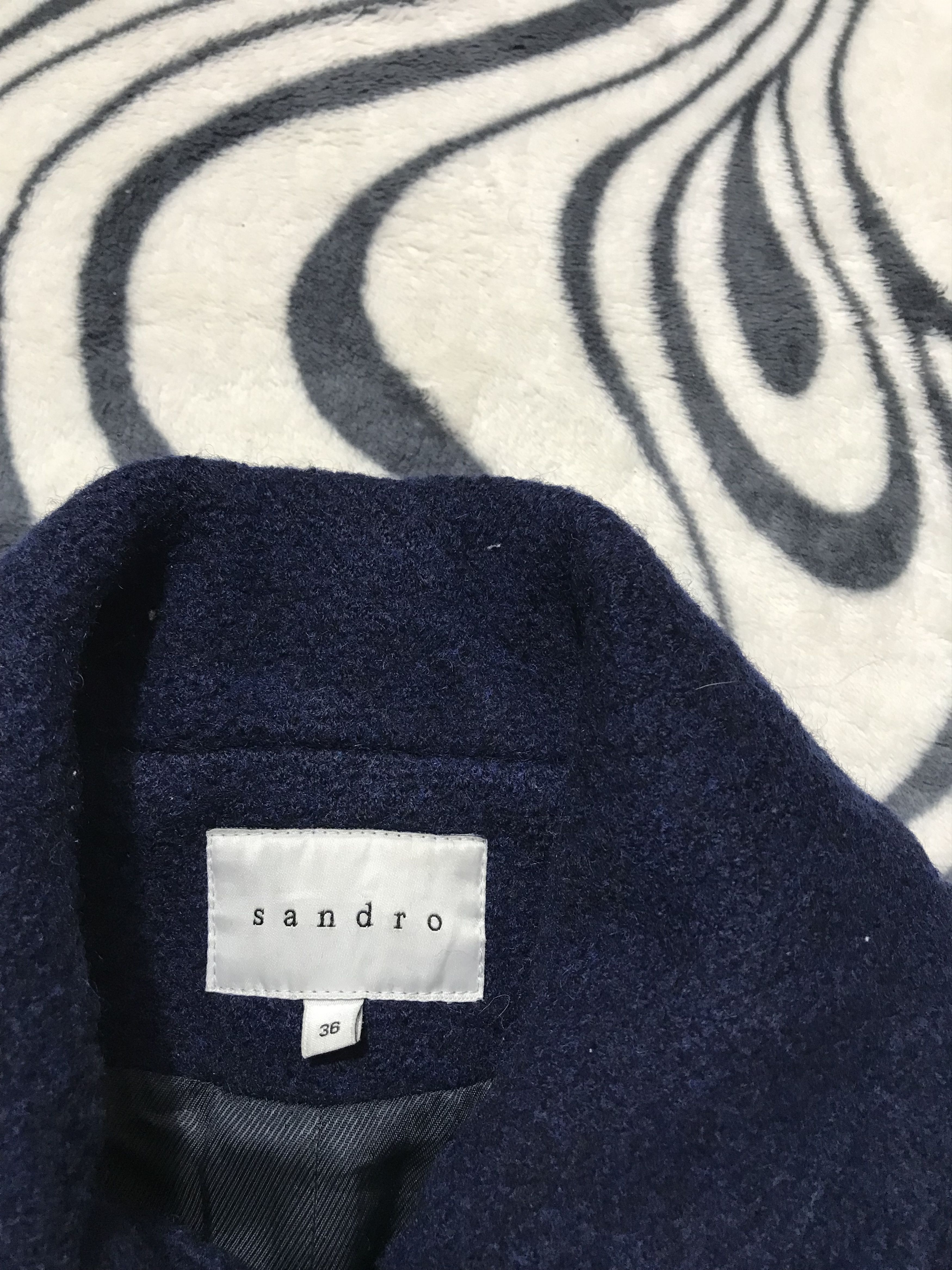 Sandro Sandro Paris Dark Navy Wool Coat Jacket Size M / US 6-8 / IT 42-44 - 4 Thumbnail