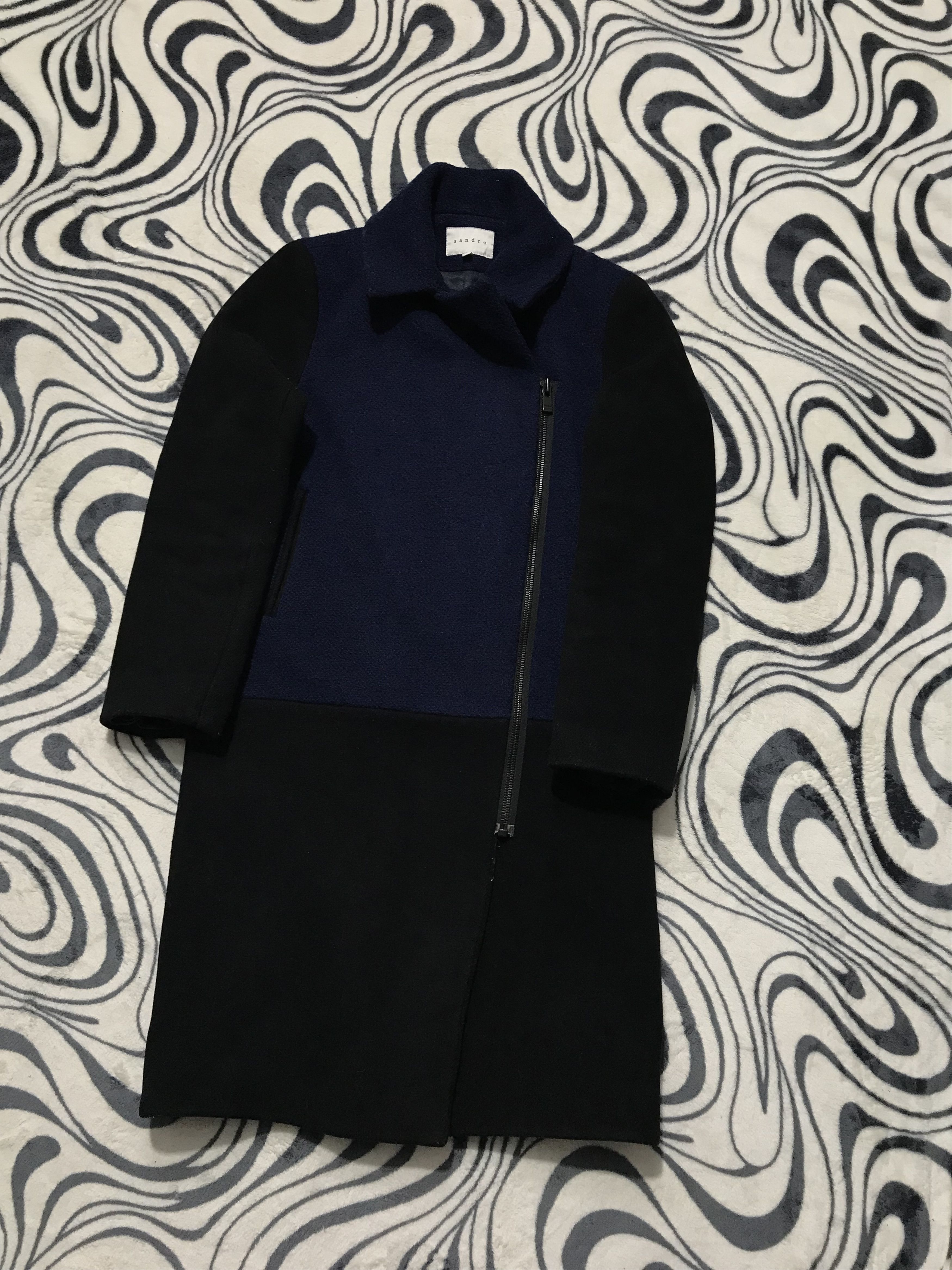 Sandro Sandro Paris Dark Navy Wool Coat Jacket Size M / US 6-8 / IT 42-44 - 1 Thumbnail
