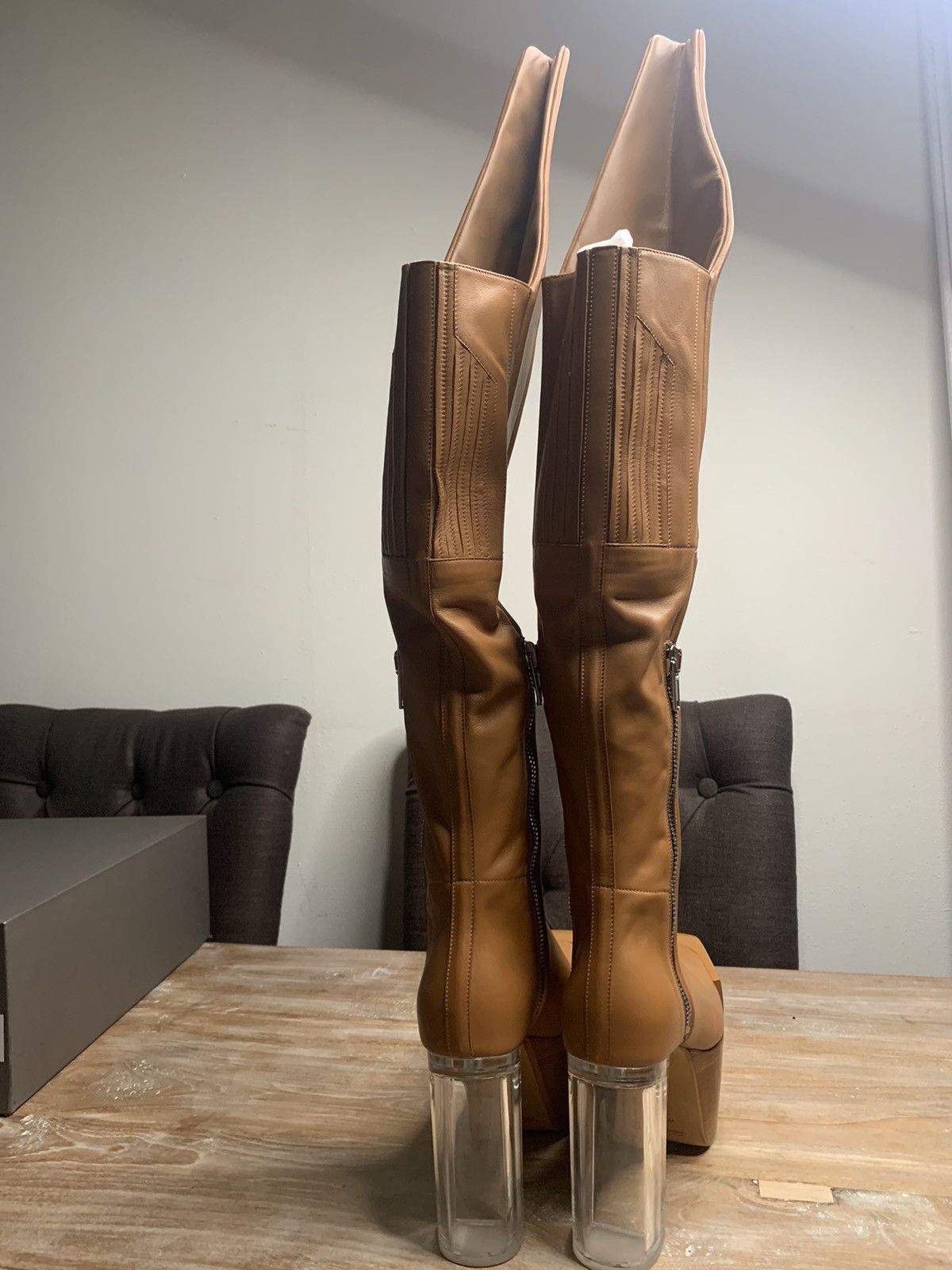 Rick Owens 1-1 KNEE HIGH WADER KISS BOOTS EU41 Size US 8 / EU 41 - 4 Thumbnail