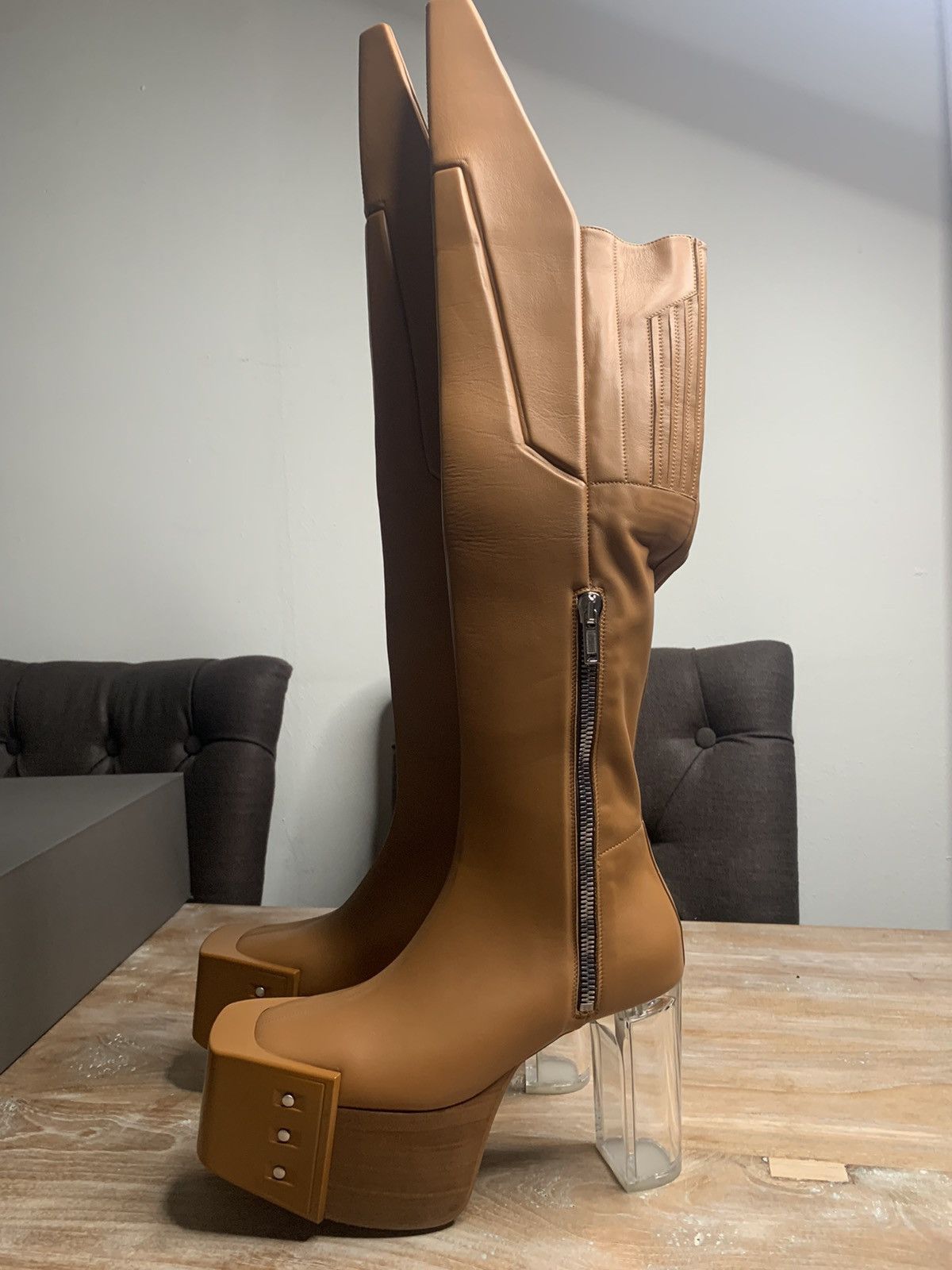 Rick Owens 1-1 KNEE HIGH WADER KISS BOOTS EU41 Size US 8 / EU 41 - 3 Thumbnail