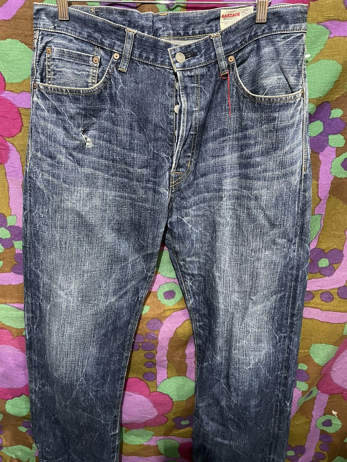 Japanese Brand × Vintage Bartack Japanese Denim Selvage Distressed Look Size US 36 / EU 52 - 2 Thumbnail