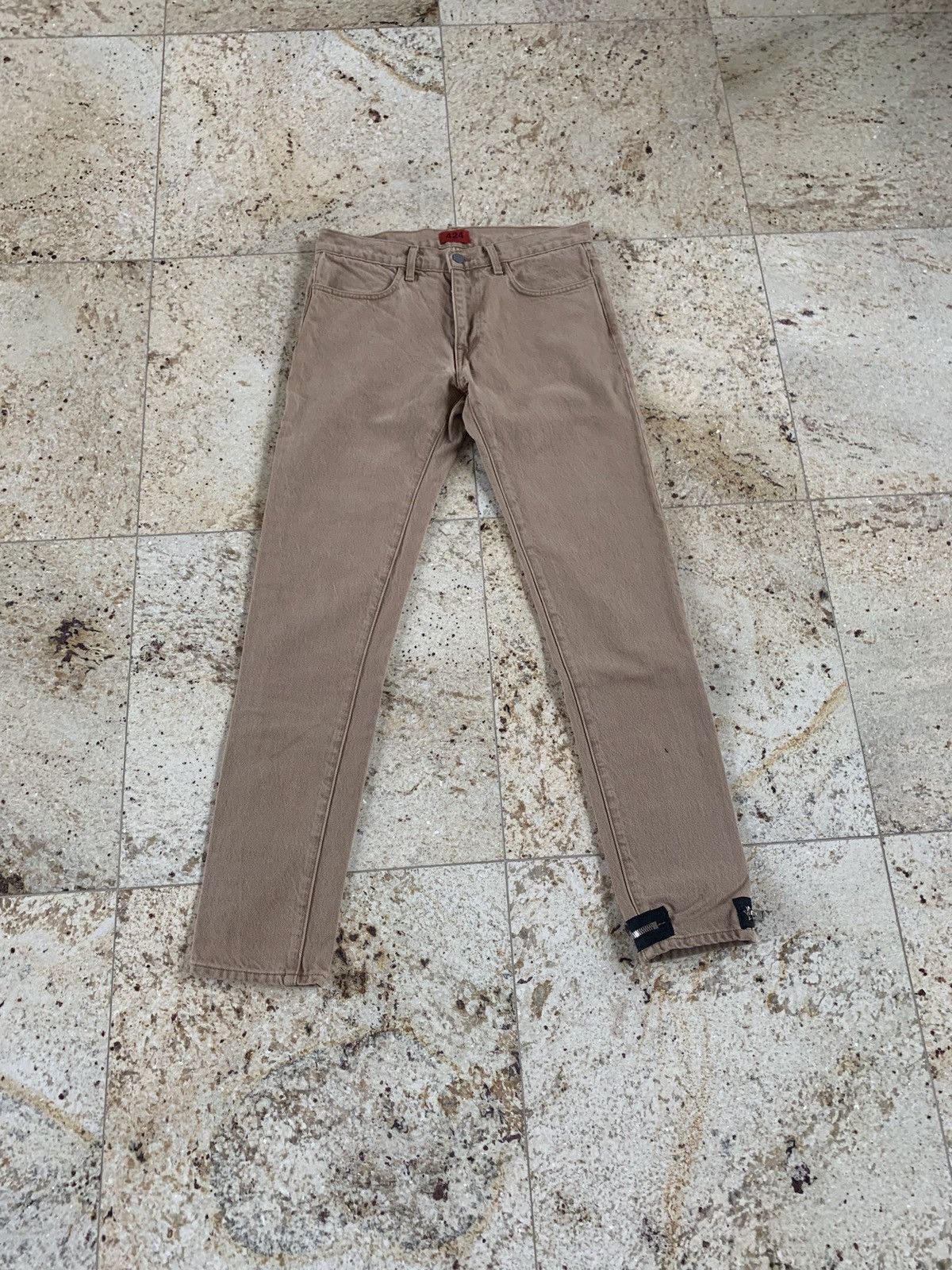 424 Single Zip Hem Denim in Camel Size US 31 - 2 Thumbnail
