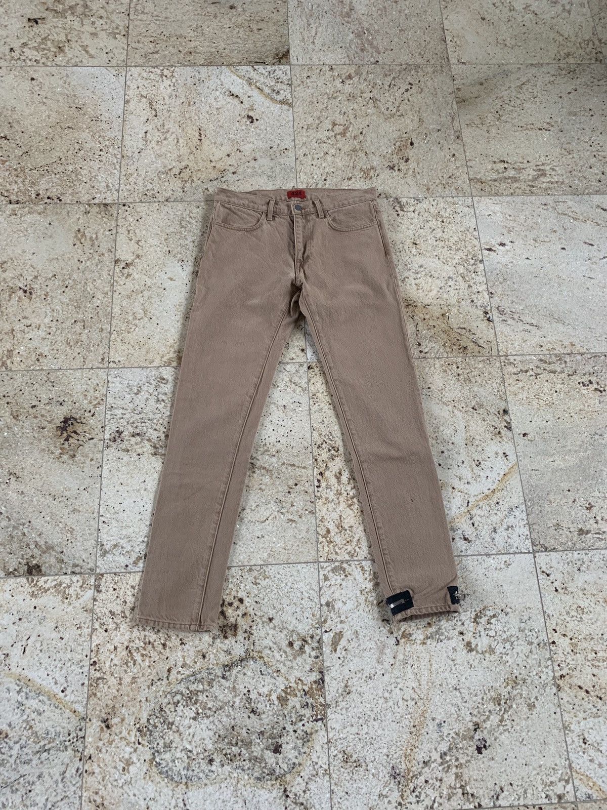 424 Single Zip Hem Denim in Camel Size US 31 - 1 Thumbnail