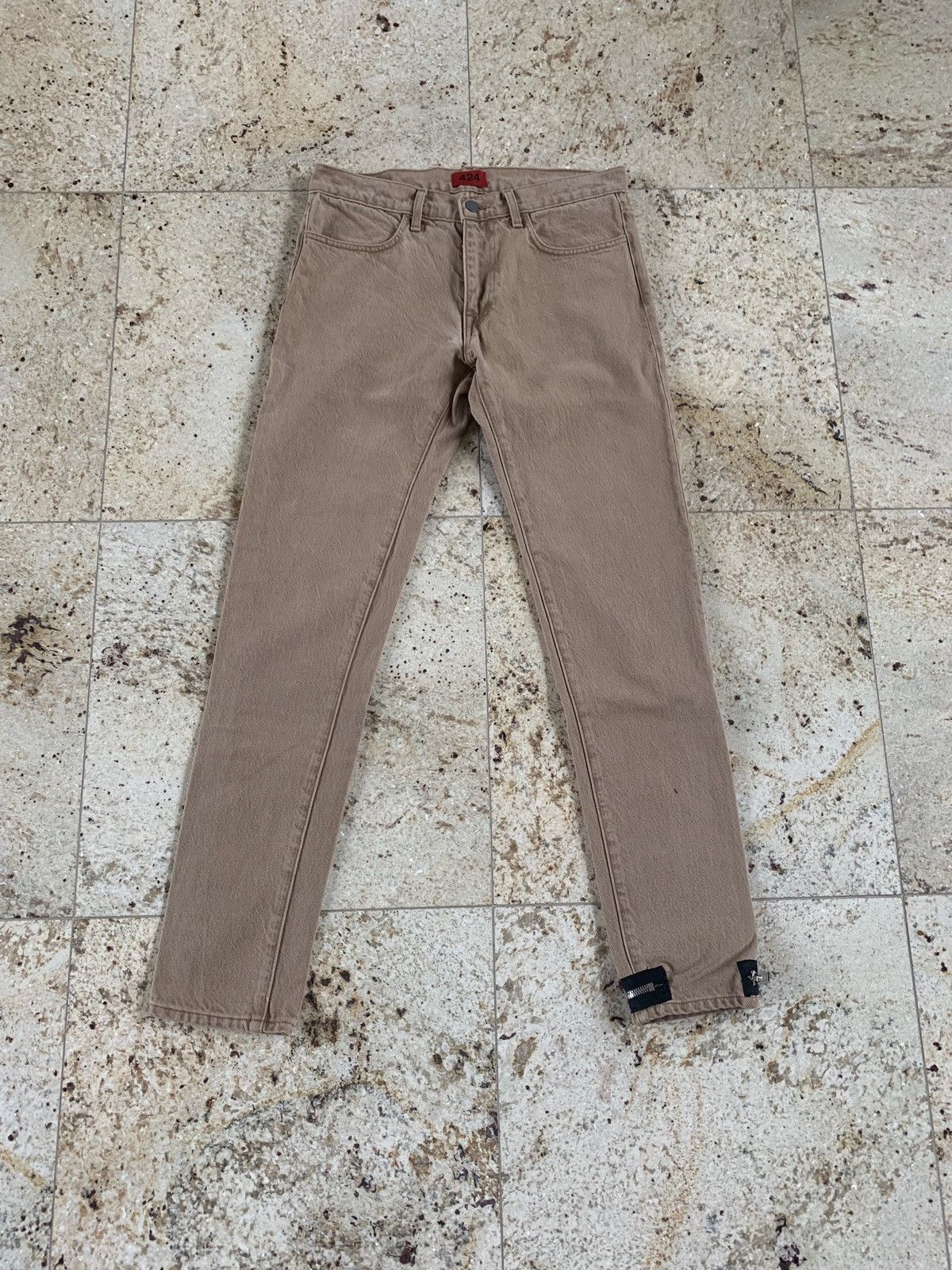 424 Single Zip Hem Denim in Camel Size US 31 - 6 Thumbnail