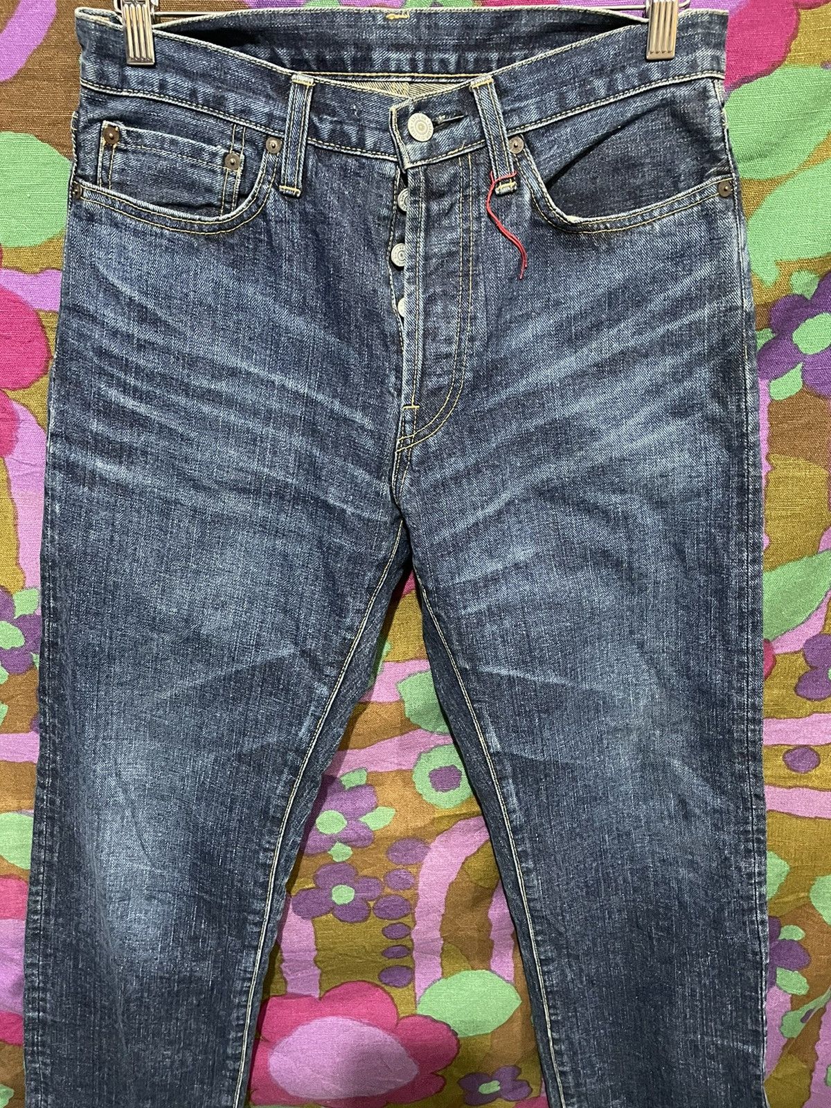 Vintage Go West Japanese Selvage like 14oz Denim Jeans Size US 31 - 2 Thumbnail