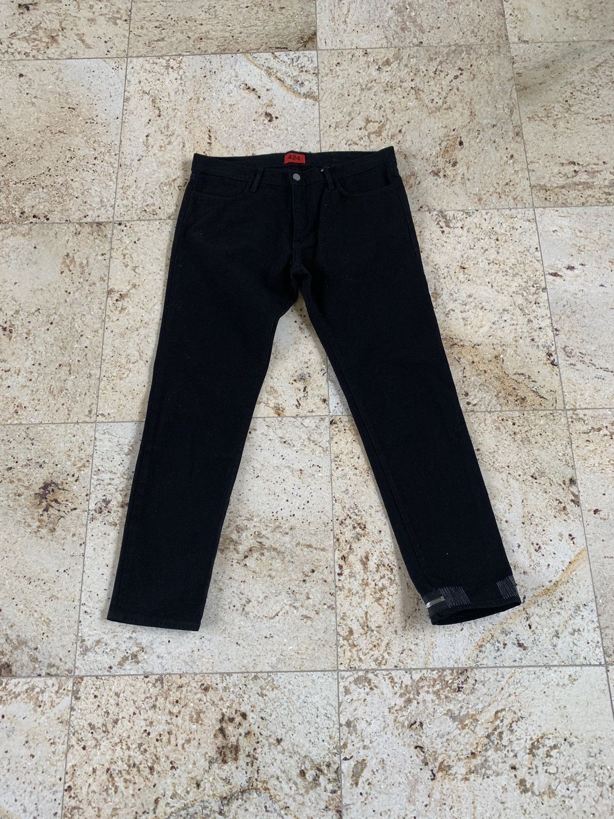 424 Single Zip Hem Denim in Black Size US 33 - 2 Thumbnail