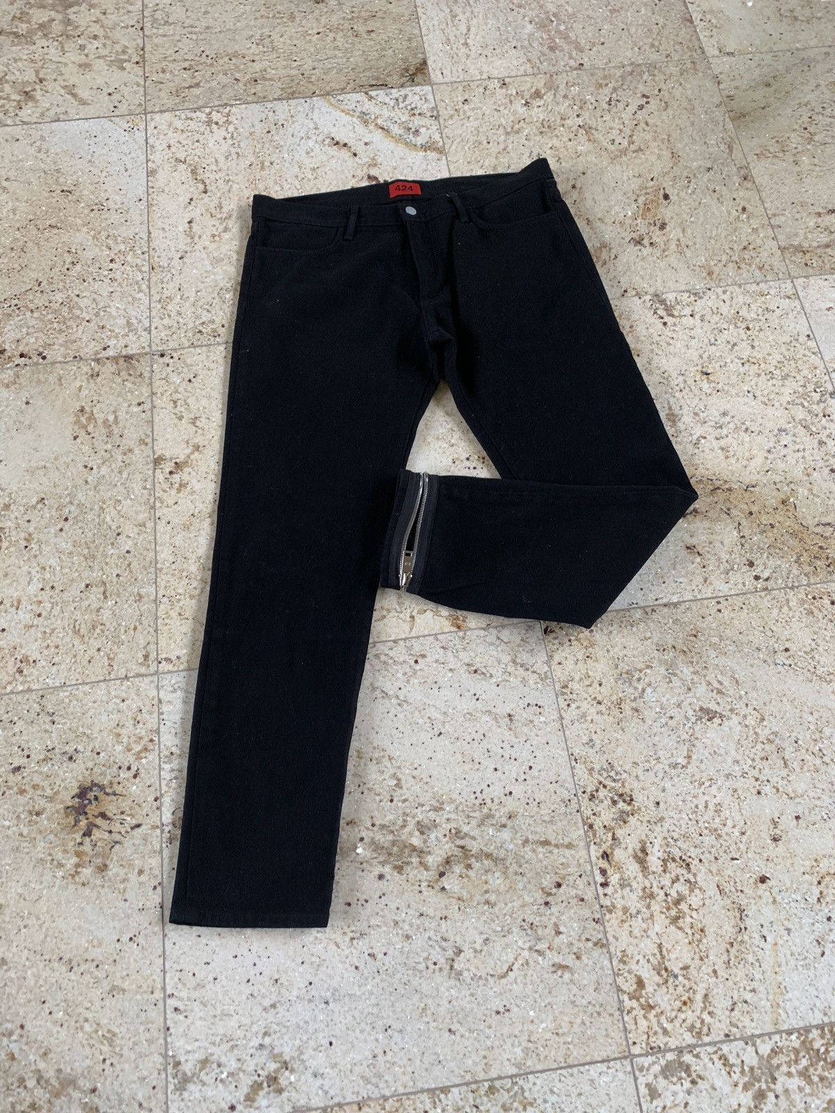 424 Single Zip Hem Denim in Black Size US 33 - 14 Thumbnail