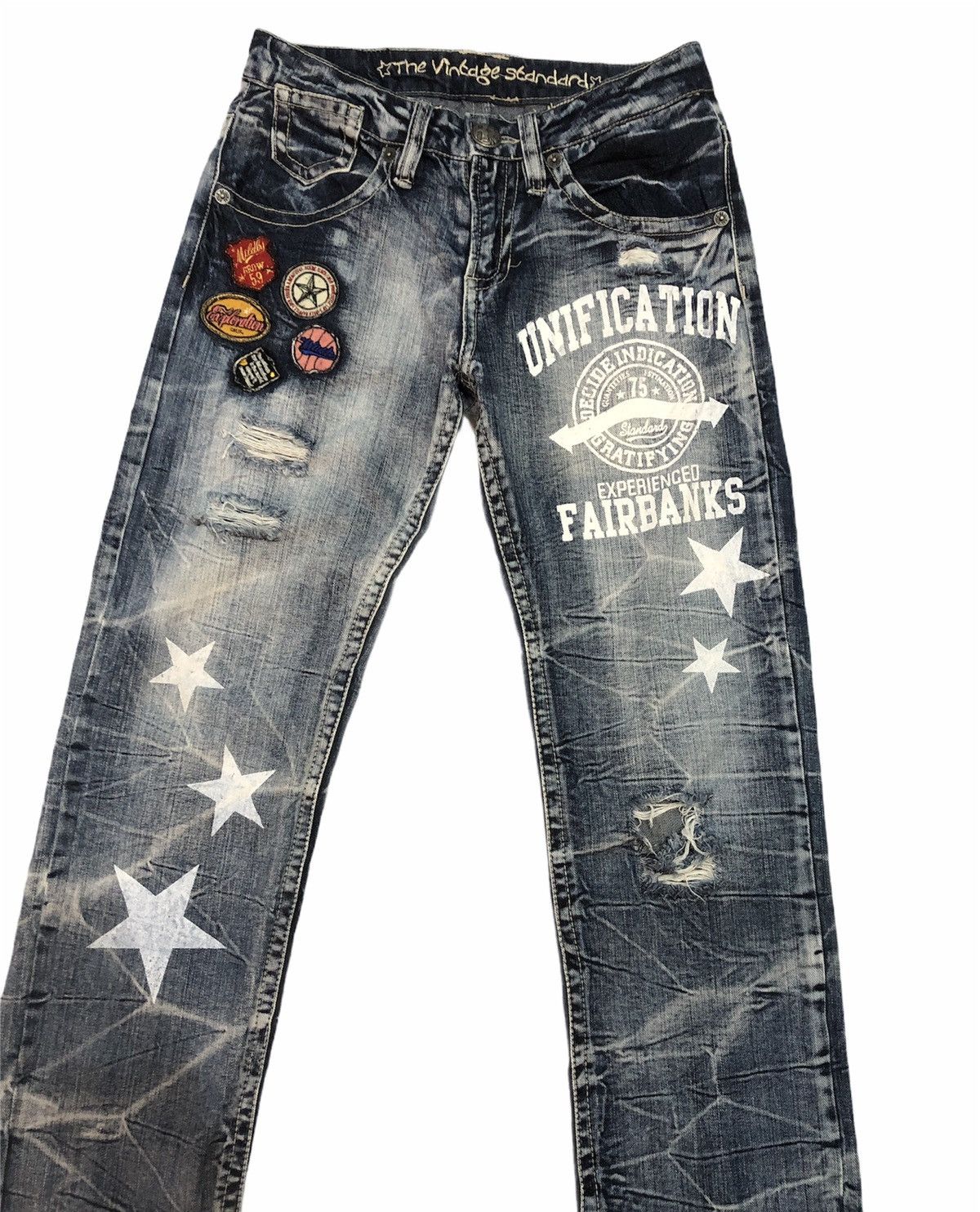 Hysteric Glamour Original Jeans Patch Work Distressed Denim Pants Size US 30 / EU 46 - 2 Thumbnail