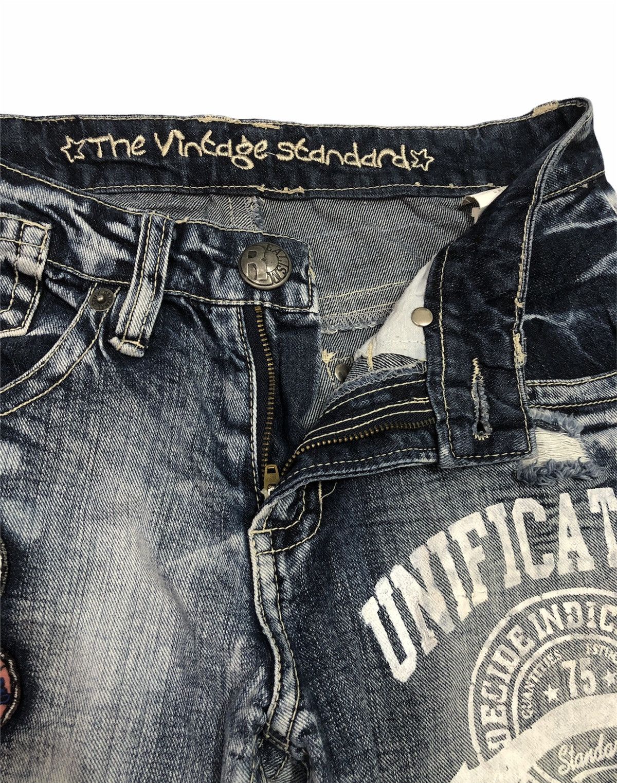 Hysteric Glamour Original Jeans Patch Work Distressed Denim Pants Size US 30 / EU 46 - 3 Thumbnail