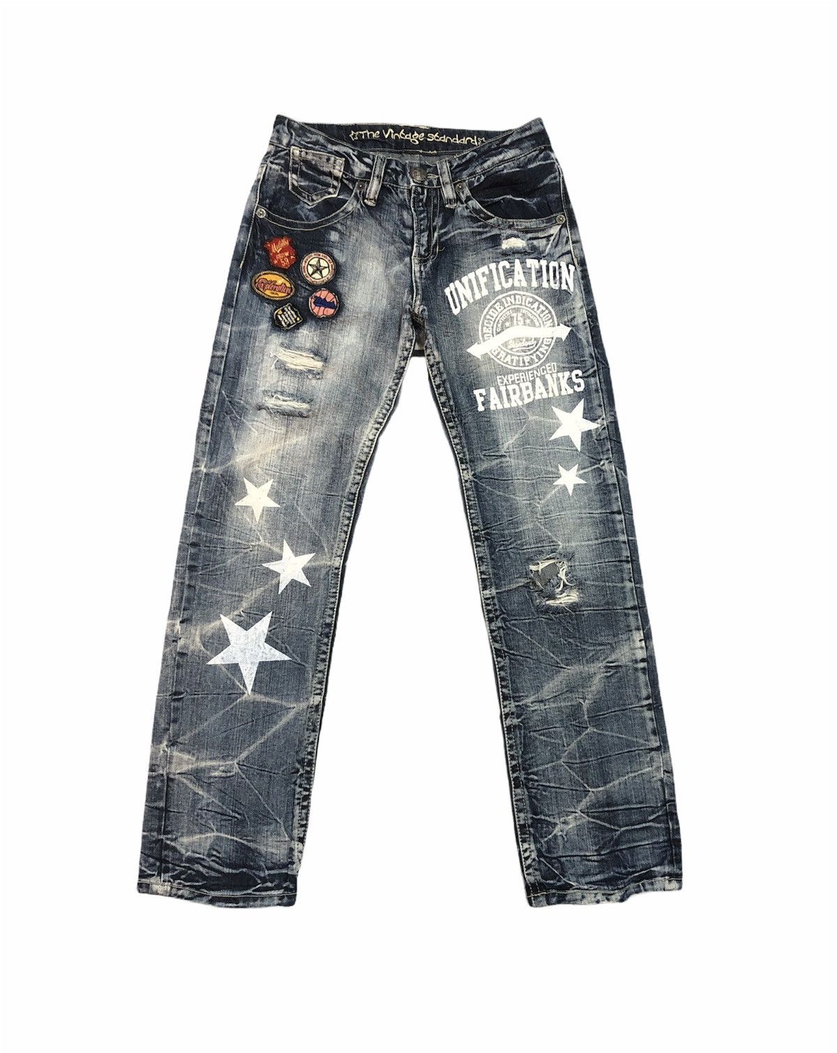 Hysteric Glamour Original Jeans Patch Work Distressed Denim Pants Size US 30 / EU 46 - 1 Thumbnail