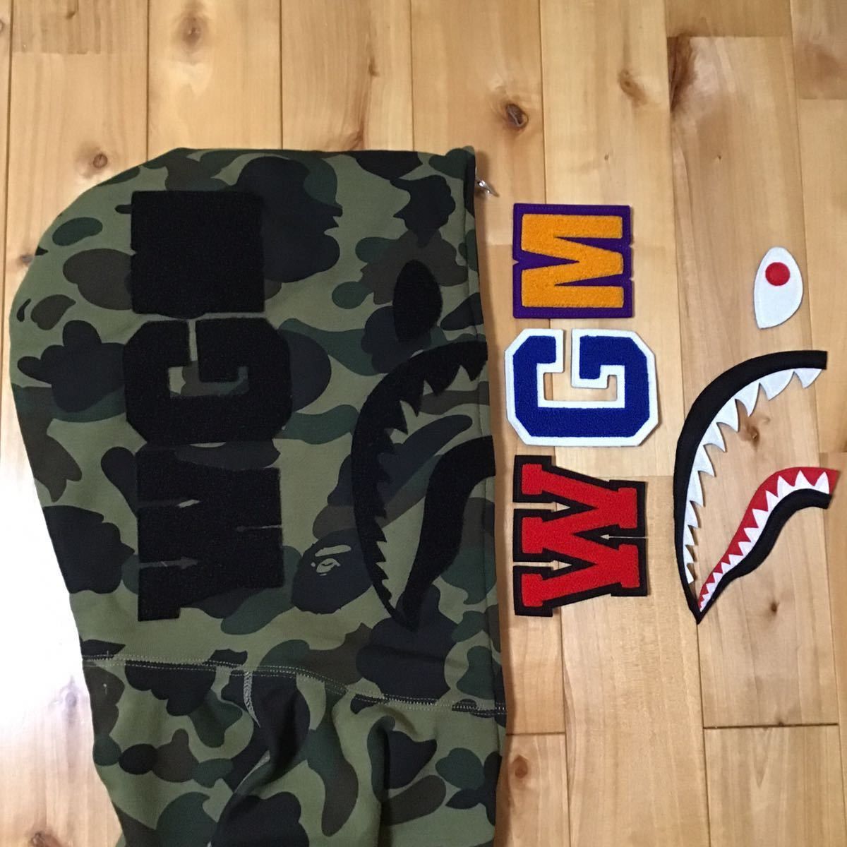 Bape BAPE DETACHABLE Shark full zip hoodie 1st camo green Size US L / EU 52-54 / 3 - 4 Thumbnail