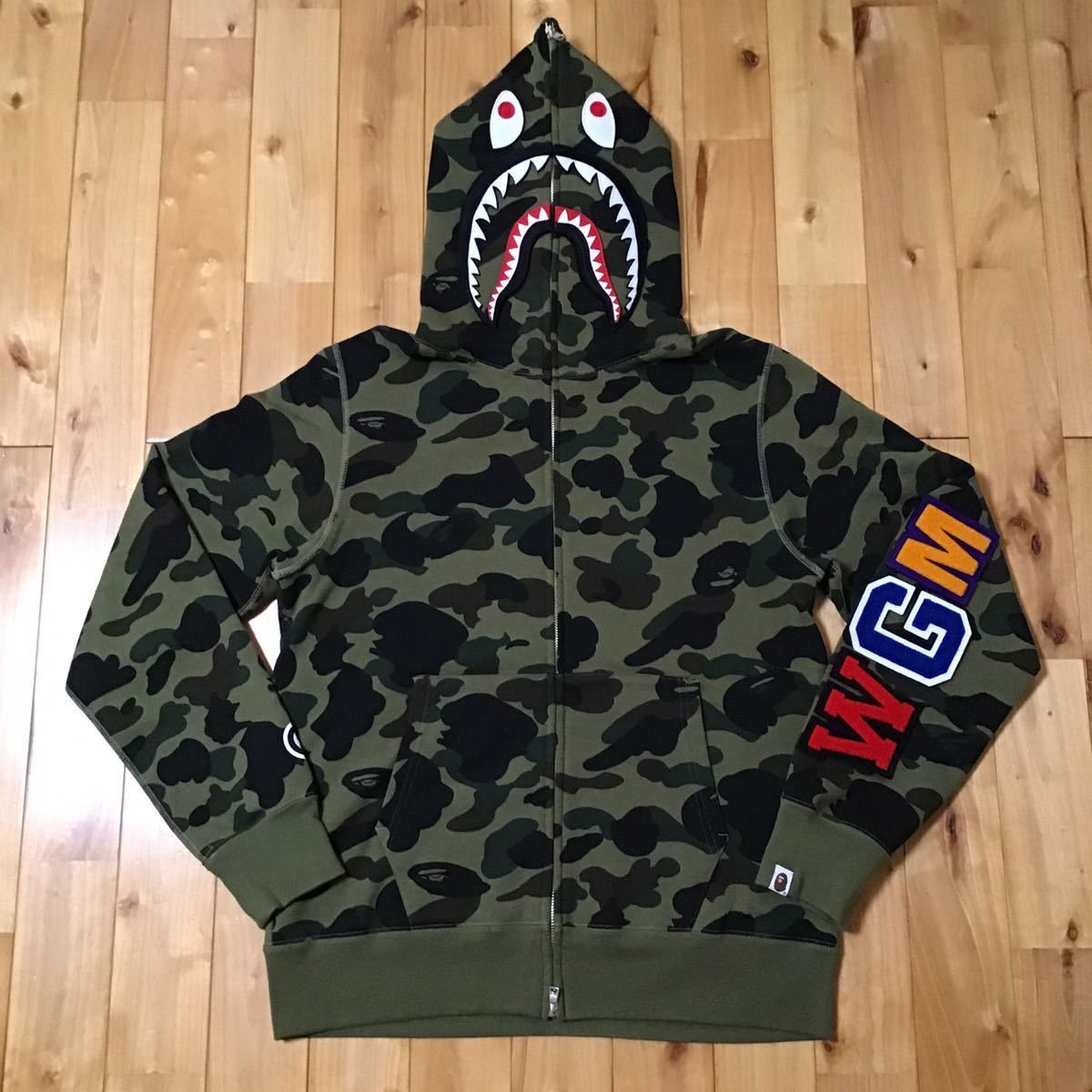Bape BAPE DETACHABLE Shark full zip hoodie 1st camo green Size US L / EU 52-54 / 3 - 2 Thumbnail