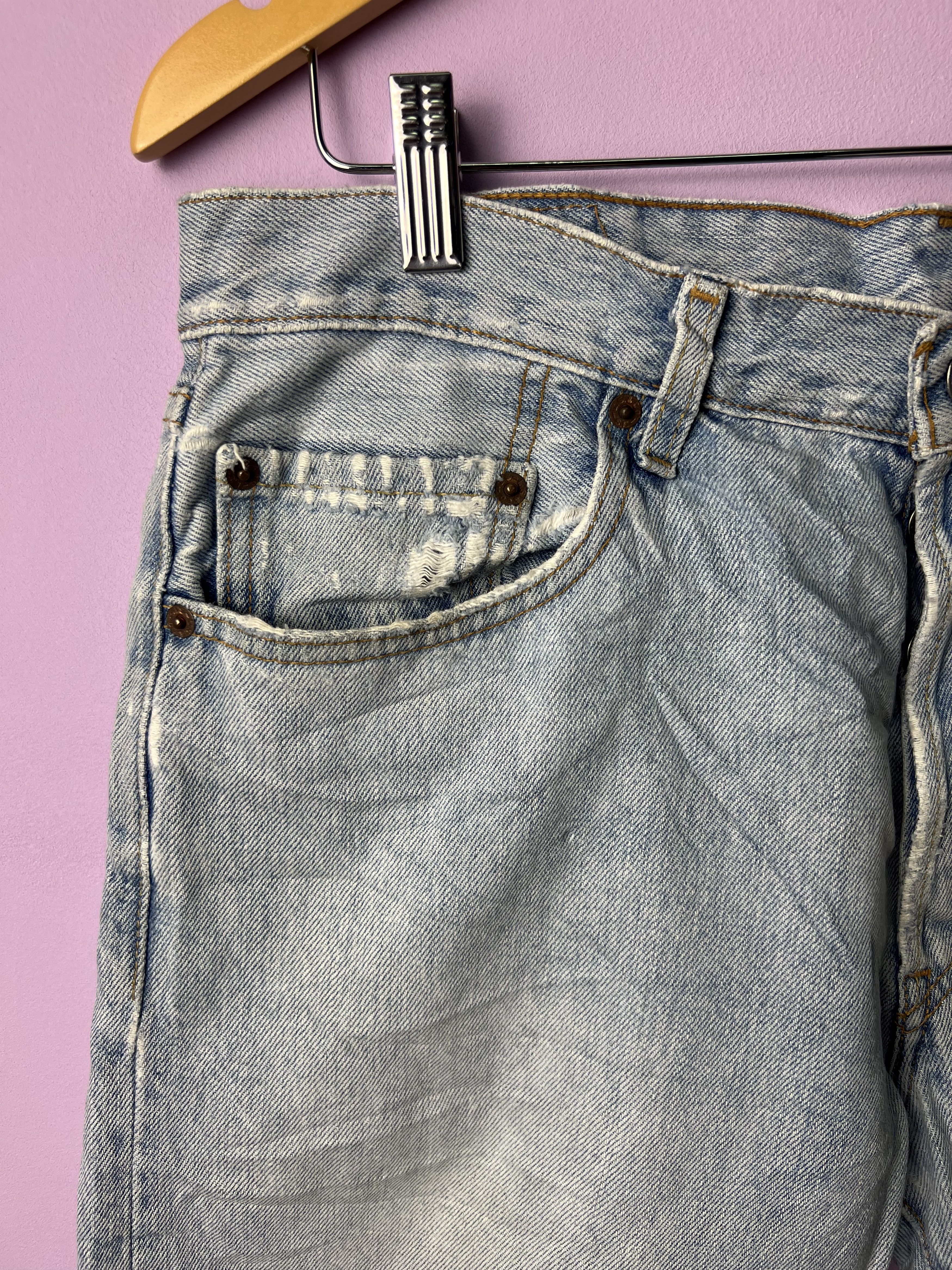 Levi's 🔥Distressed Vintage Levi’s 501 Cropped Denim Size US 34 / EU 50 - 6 Thumbnail