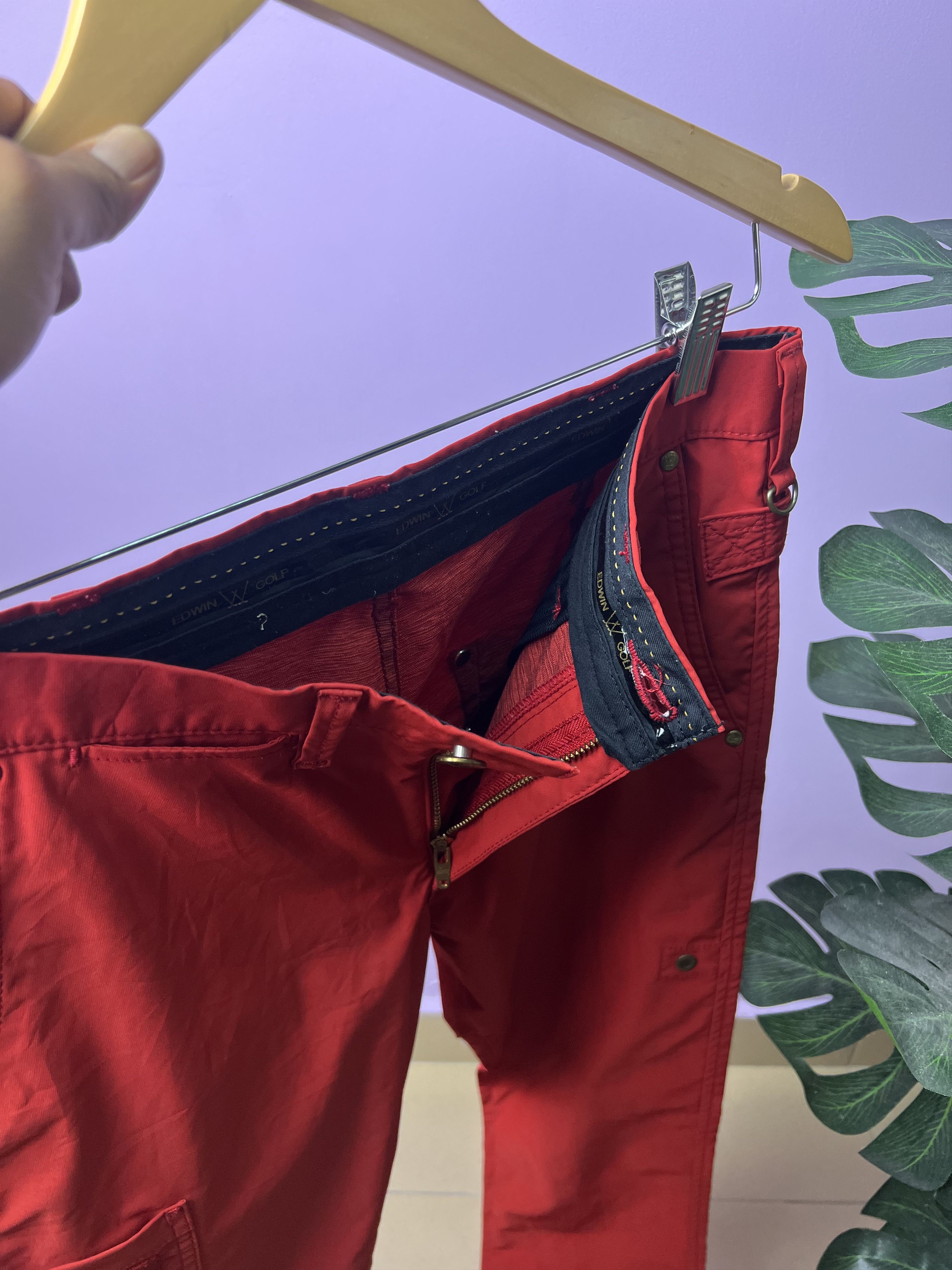 Edwin 🔥Red Edwin Golf Light Bondage Cargo Pants Size US 31 - 15 Thumbnail