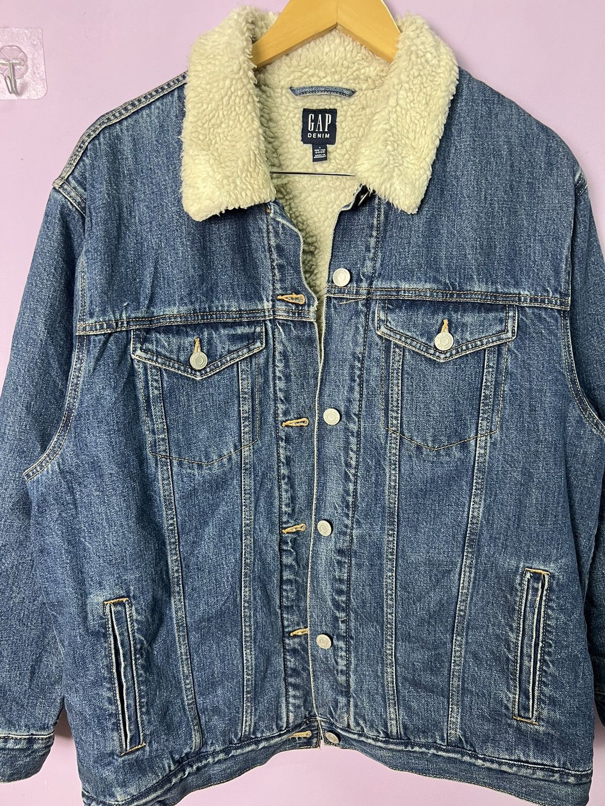 Gap 🔥Gap Denim Sherpa Jacket Size US S / EU 44-46 / 1 - 7 Thumbnail