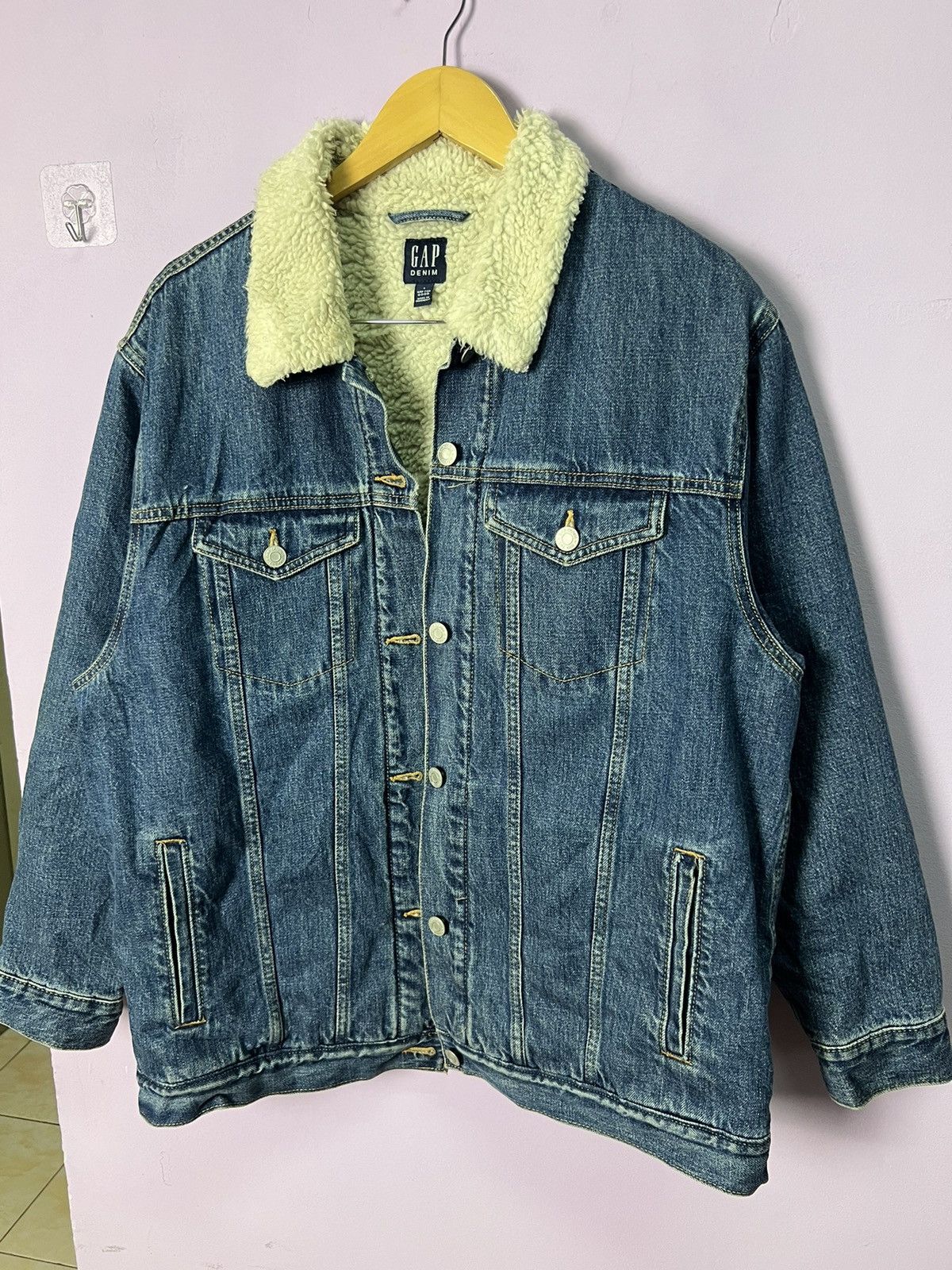 Gap 🔥Gap Denim Sherpa Jacket Size US S / EU 44-46 / 1 - 5 Thumbnail