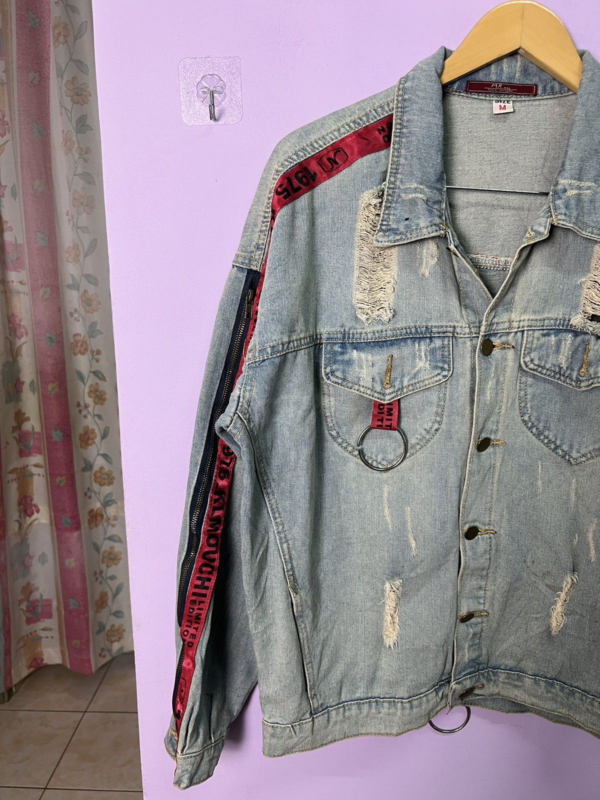 If Six Was Nine 🔥Limited Edition Side Stripe Distressed Denim Jacket Size US L / EU 52-54 / 3 - 4 Thumbnail