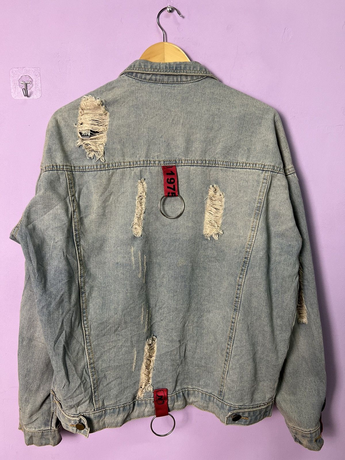 If Six Was Nine 🔥Limited Edition Side Stripe Distressed Denim Jacket Size US L / EU 52-54 / 3 - 2 Thumbnail