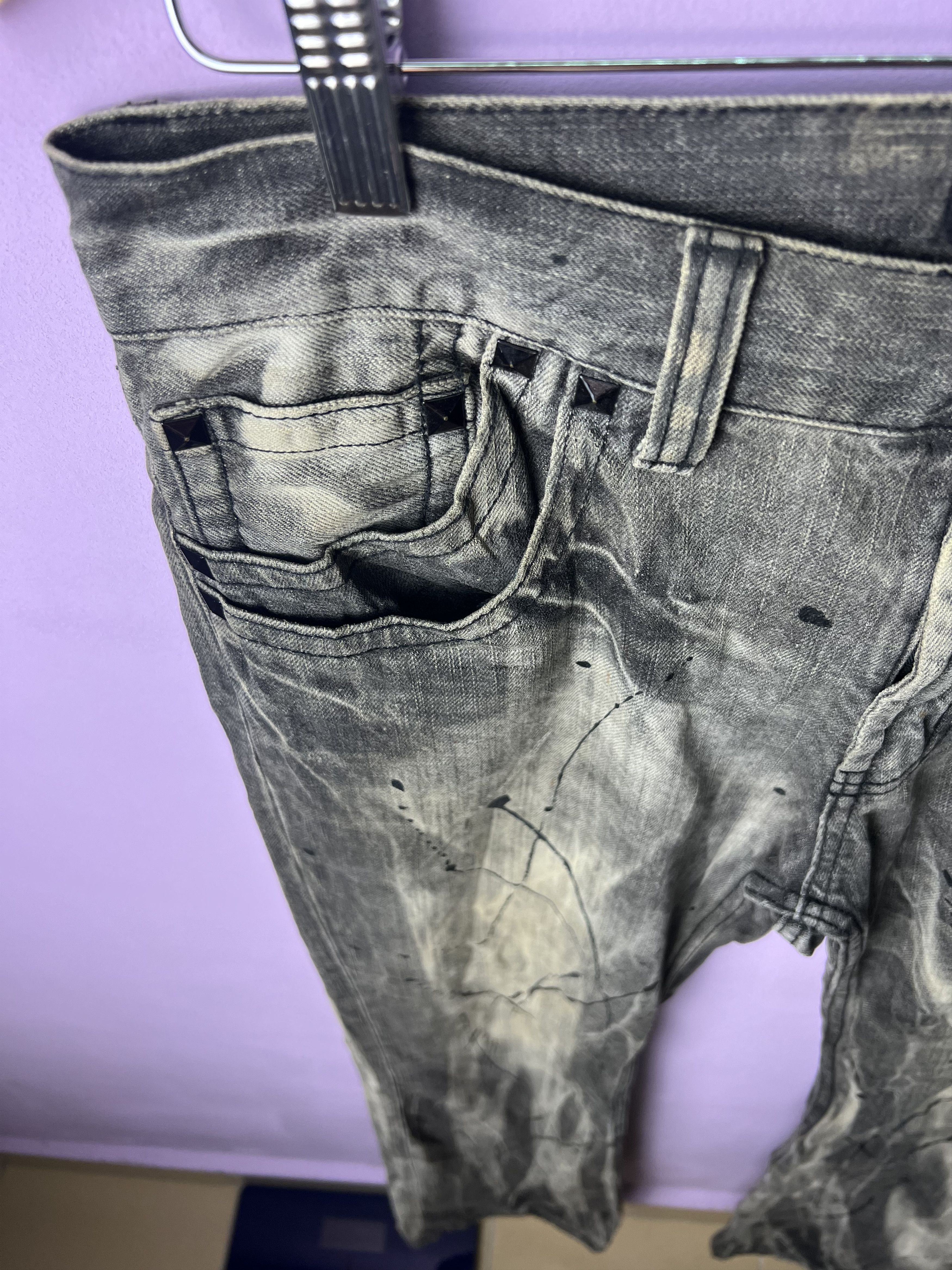 If Six Was Nine 🔥Rare Sorridere Paint Splatter Distressed Denim Size US 33 - 9 Thumbnail