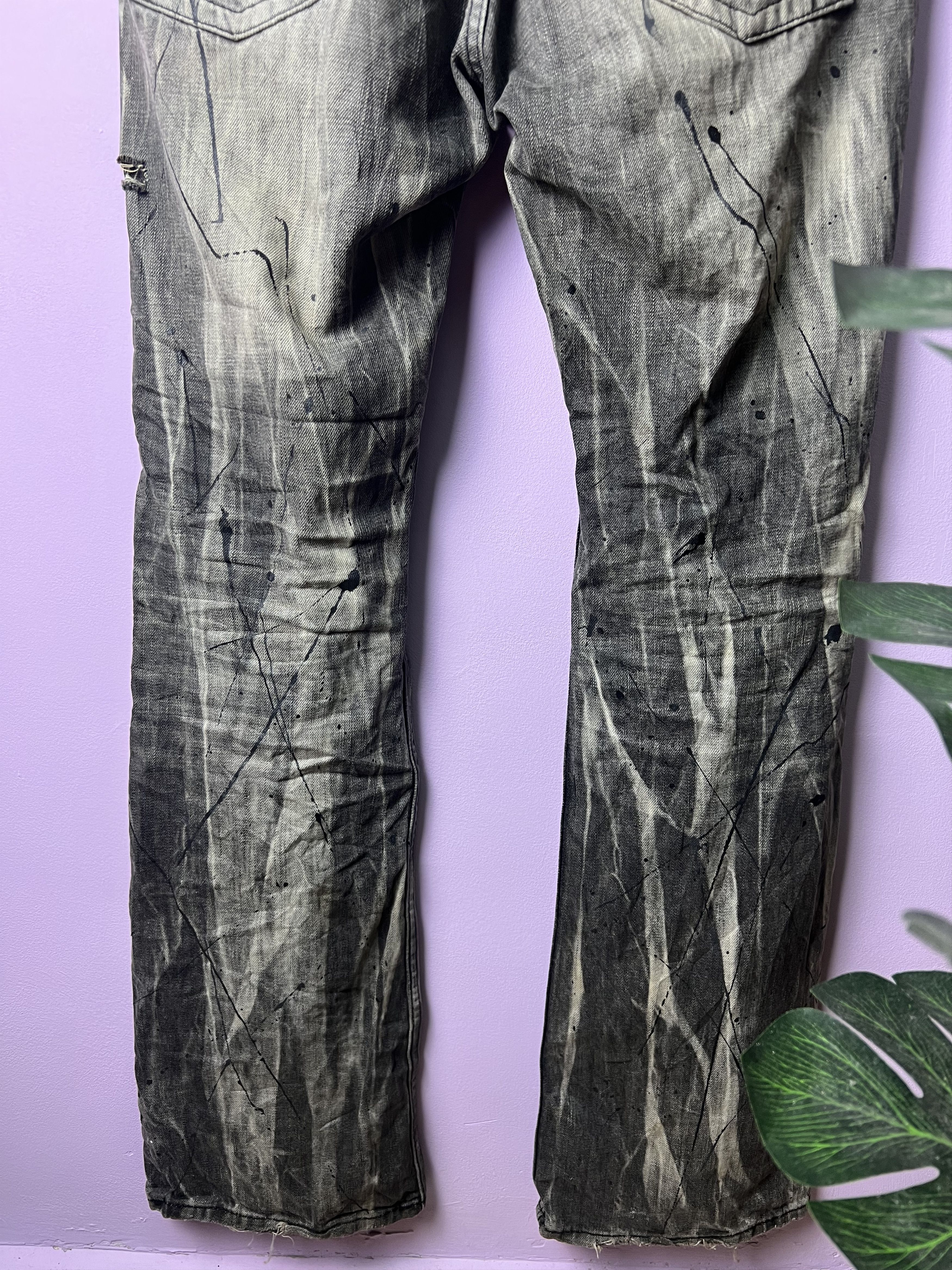 If Six Was Nine 🔥Rare Sorridere Paint Splatter Distressed Denim Size US 33 - 14 Thumbnail