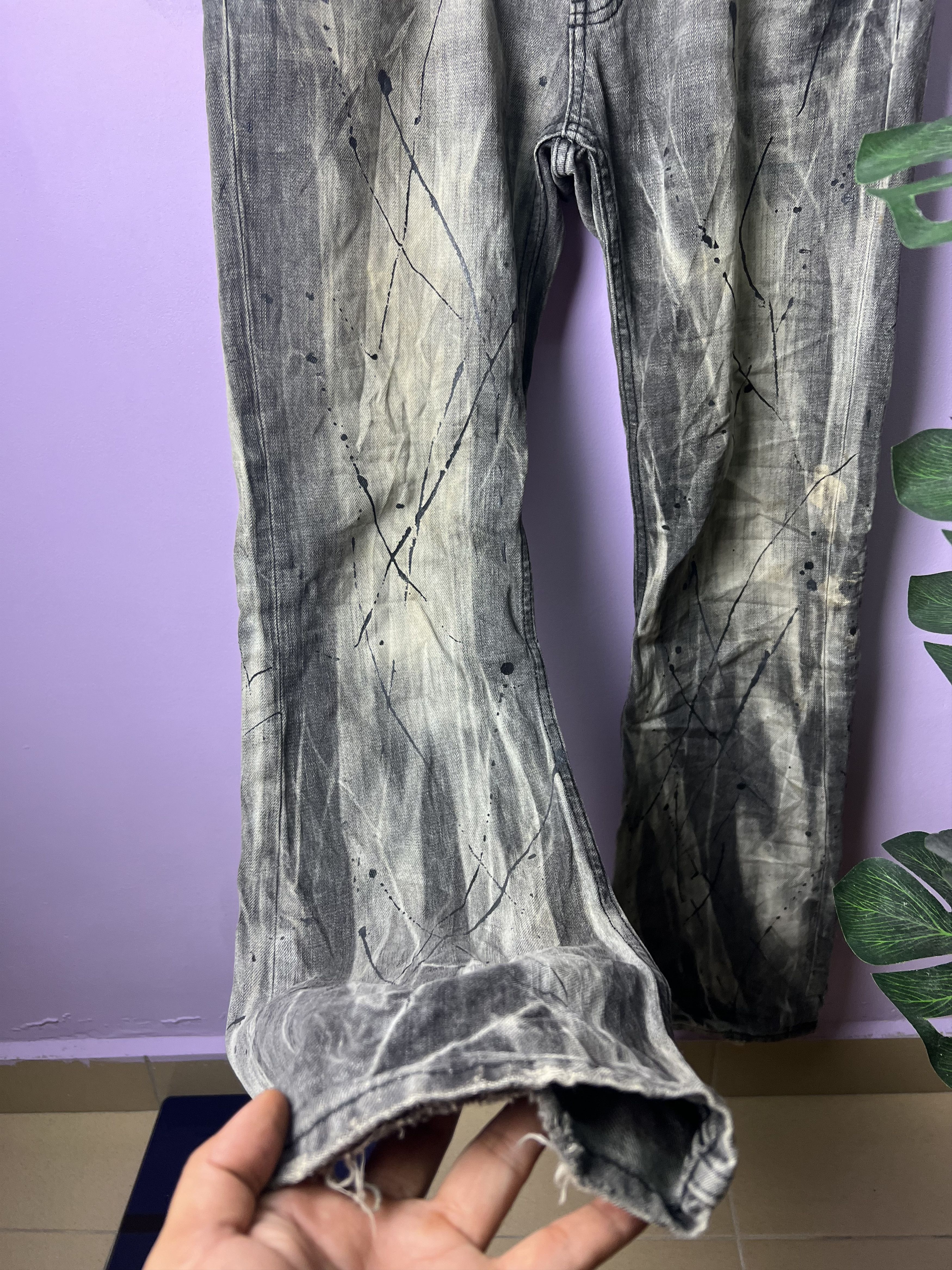If Six Was Nine 🔥Rare Sorridere Paint Splatter Distressed Denim Size US 33 - 10 Thumbnail