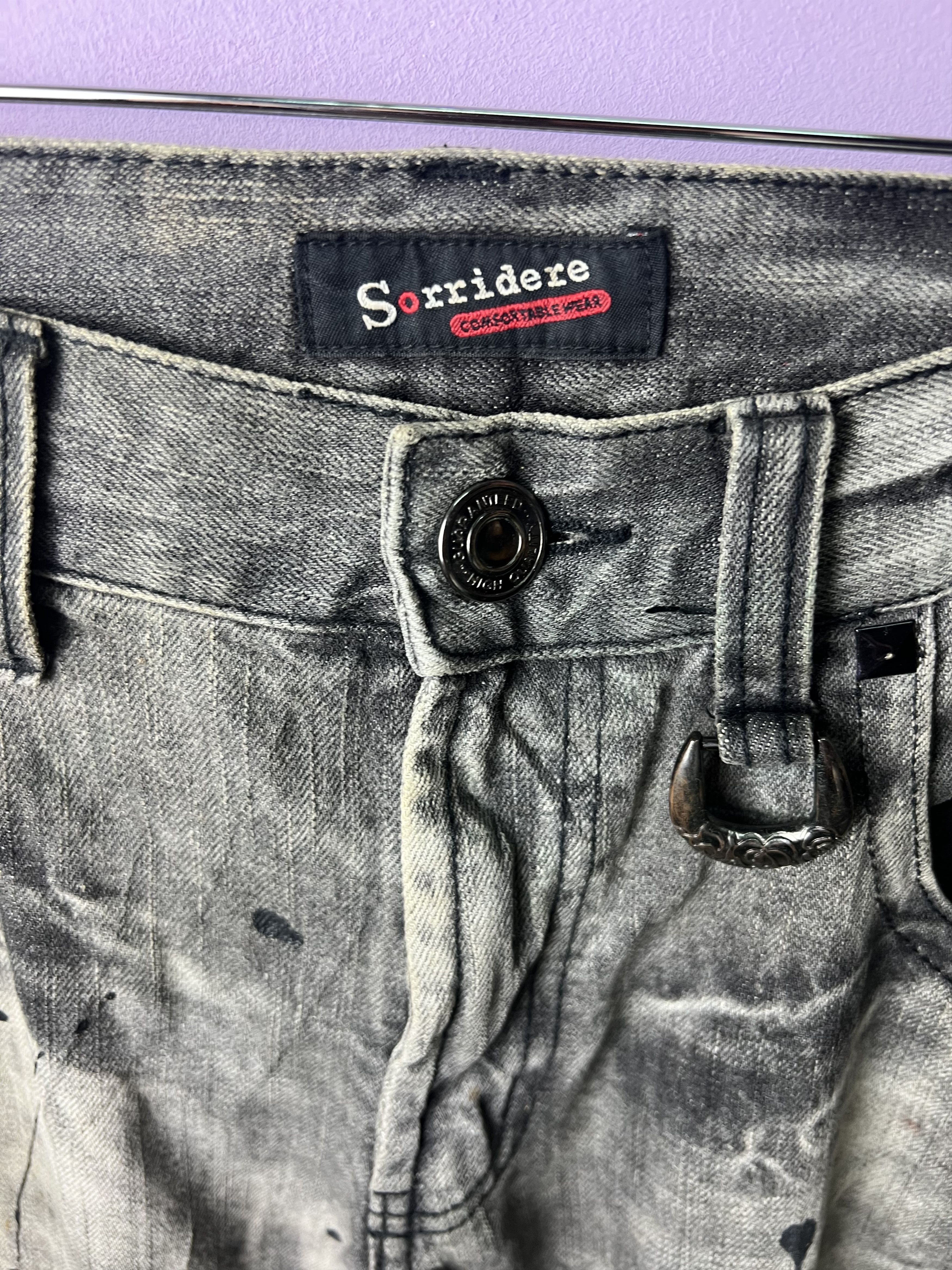 If Six Was Nine 🔥Rare Sorridere Paint Splatter Distressed Denim Size US 33 - 18 Thumbnail