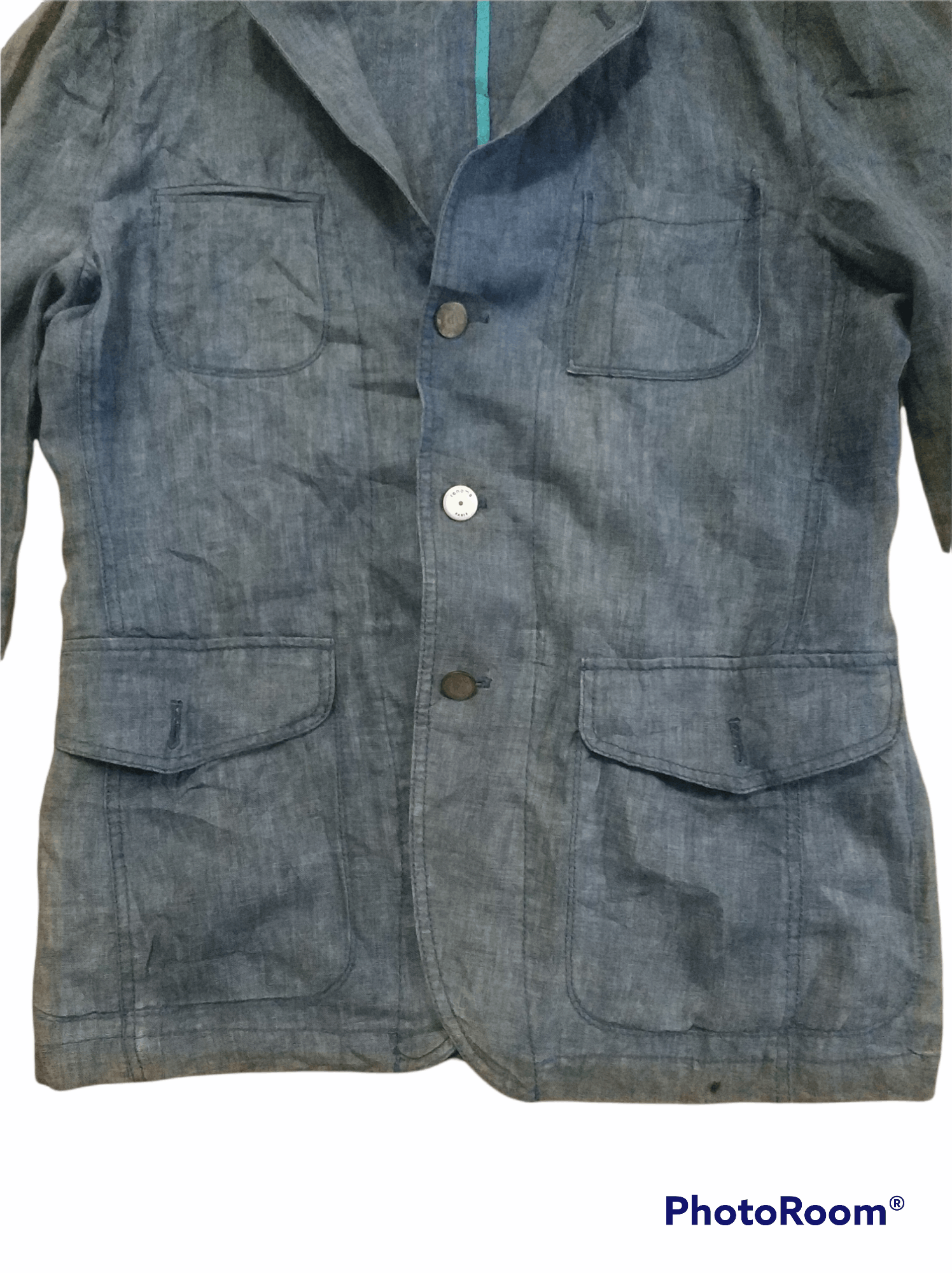 Renoma 🔥Renoma Paris Homme Denim Blazers Size 42S - 6 Thumbnail