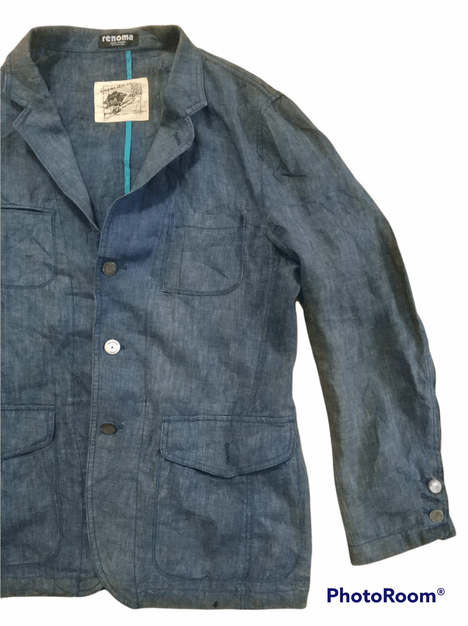 Renoma 🔥Renoma Paris Homme Denim Blazers Size 42S - 2 Thumbnail