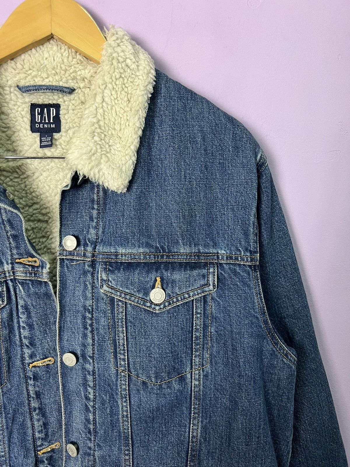 Gap 🔥Gap Denim Sherpa Jacket Size US S / EU 44-46 / 1 - 9 Thumbnail