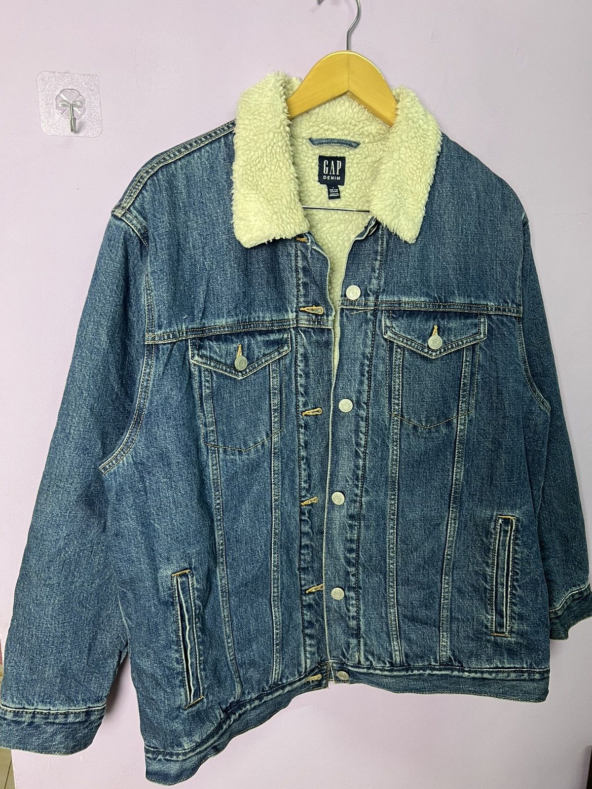 Gap 🔥Gap Denim Sherpa Jacket Size US S / EU 44-46 / 1 - 7 Thumbnail