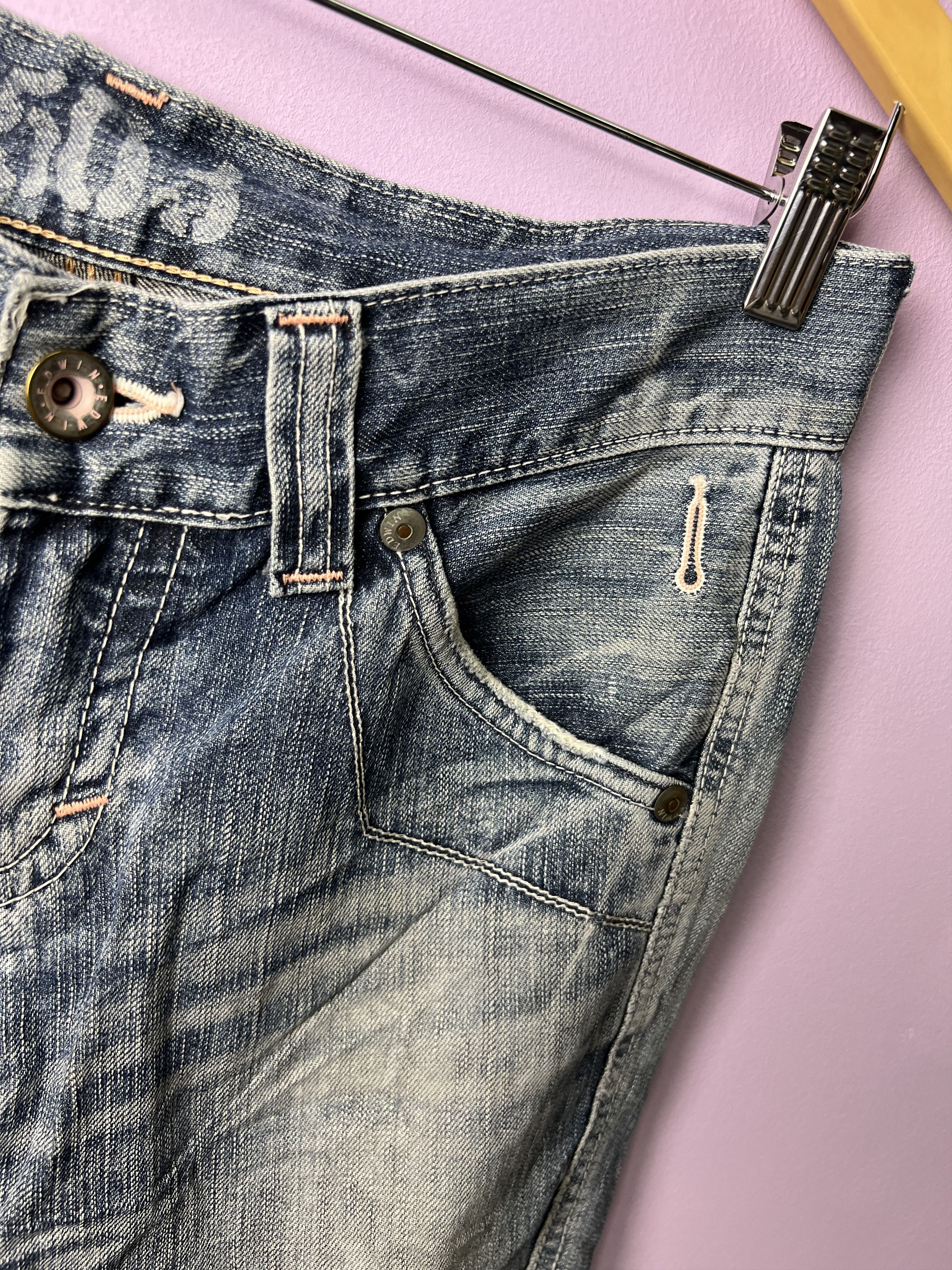 Edwin 🔥Vintage Edwin 503 Blue Trip Distressed Denim Size US 32 / EU 48 - 7 Thumbnail
