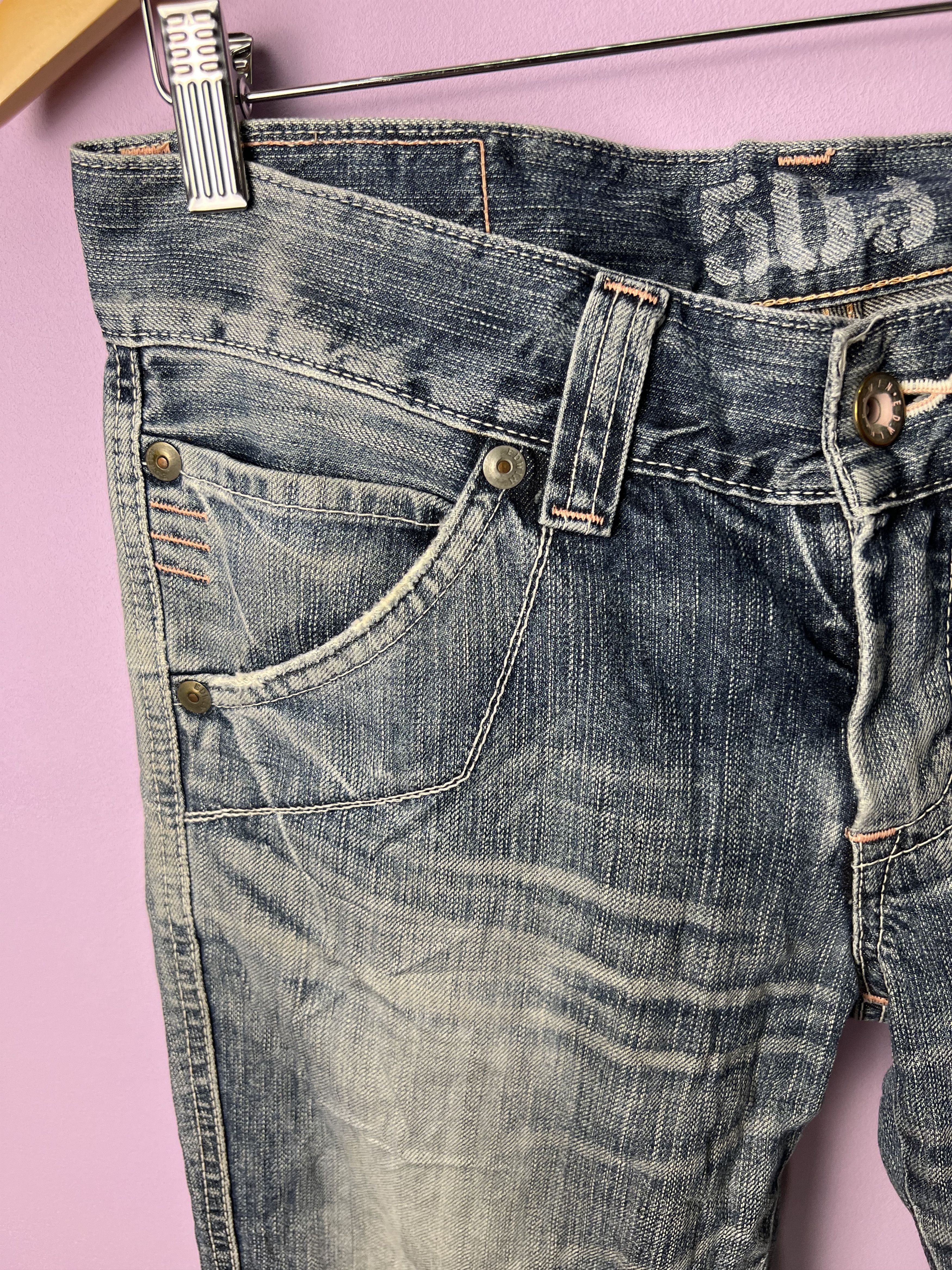 Edwin 🔥Vintage Edwin 503 Blue Trip Distressed Denim Size US 32 / EU 48 - 6 Thumbnail